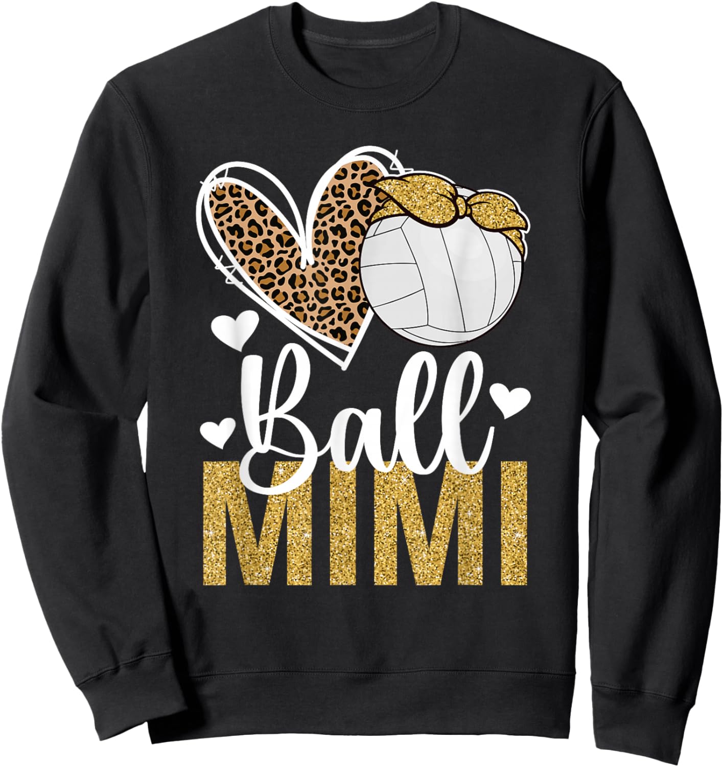 Ball Mimi Heart Volleyball Mimi Of A Volleyball Player Sweatshirt - Sweatshirt | Black