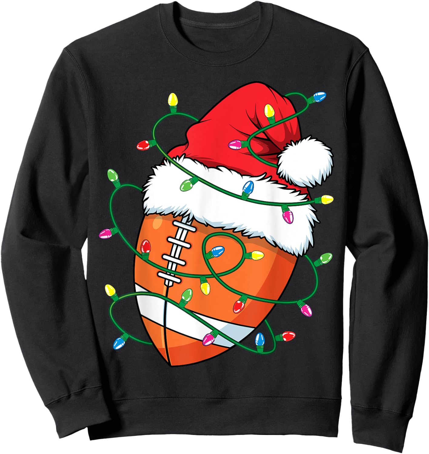 Santa Sports Design Boys Christmas Football Player Sweatshirt - Sweatshirt | Black