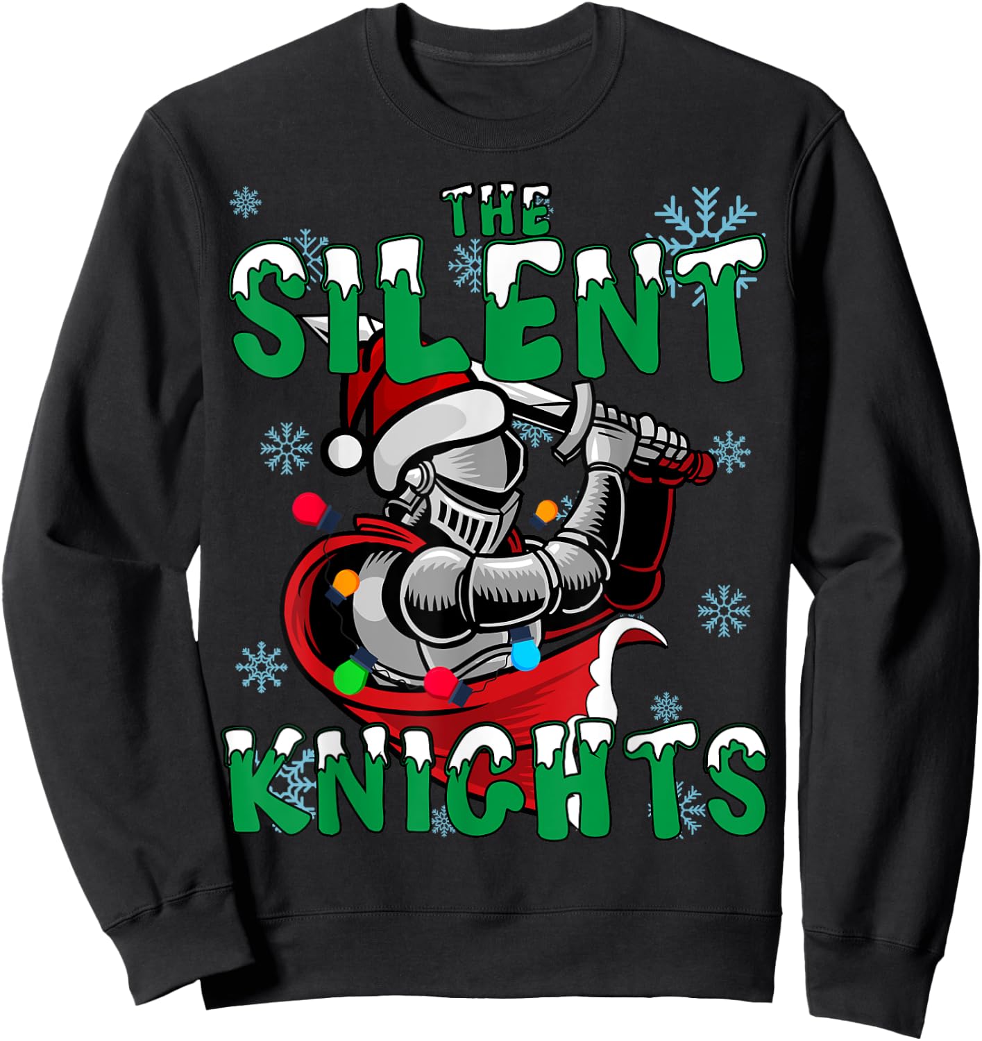 Christmas Run 5K Silent Knights Holiday Team Running Outfit Sweatshirt - Sweatshirt | Black
