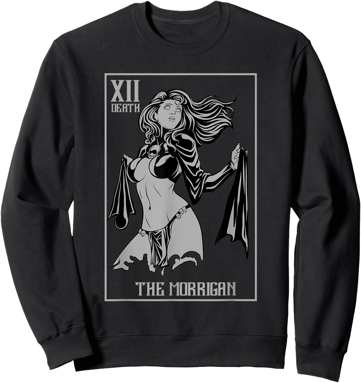 The Morrigan Celtic Goddess Witch Tarot Card Ireland Pagan Sweatshirt - Sweatshirt | Black