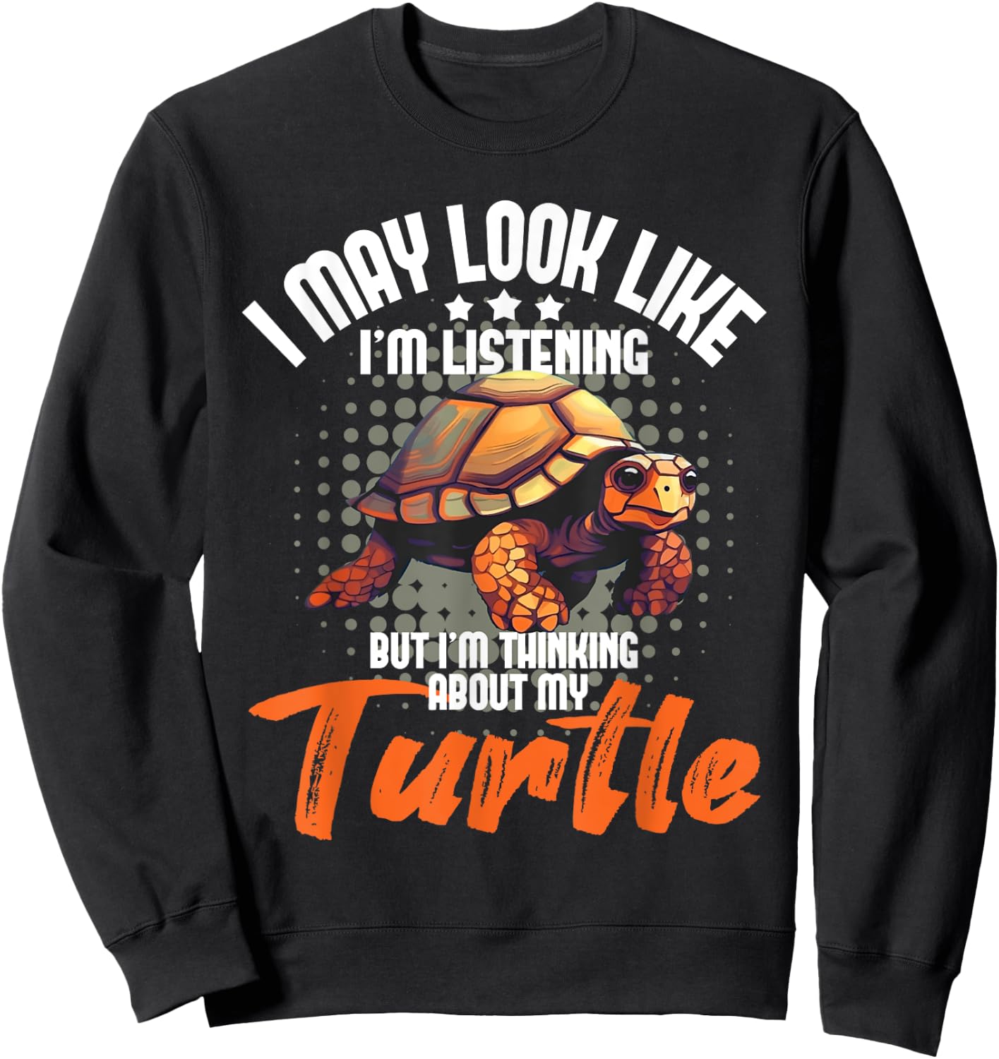 I'm Thinking About My Turtle - Beach Nature Wildlife Lover Sweatshirt - Sweatshirt | Black