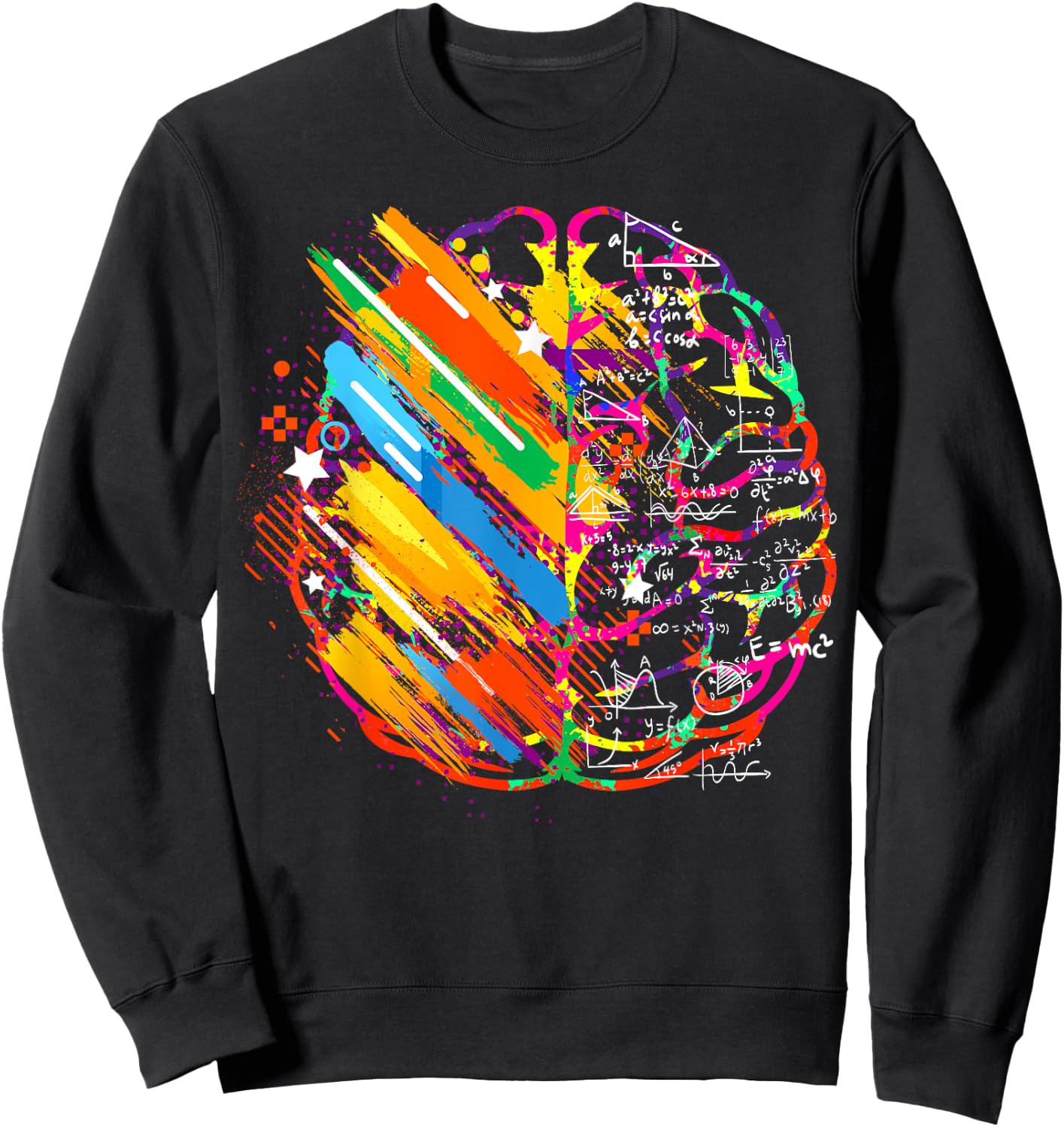Colorful Brain Art Teacher Artist Painter Student Sweatshirt - Sweatshirt | Black