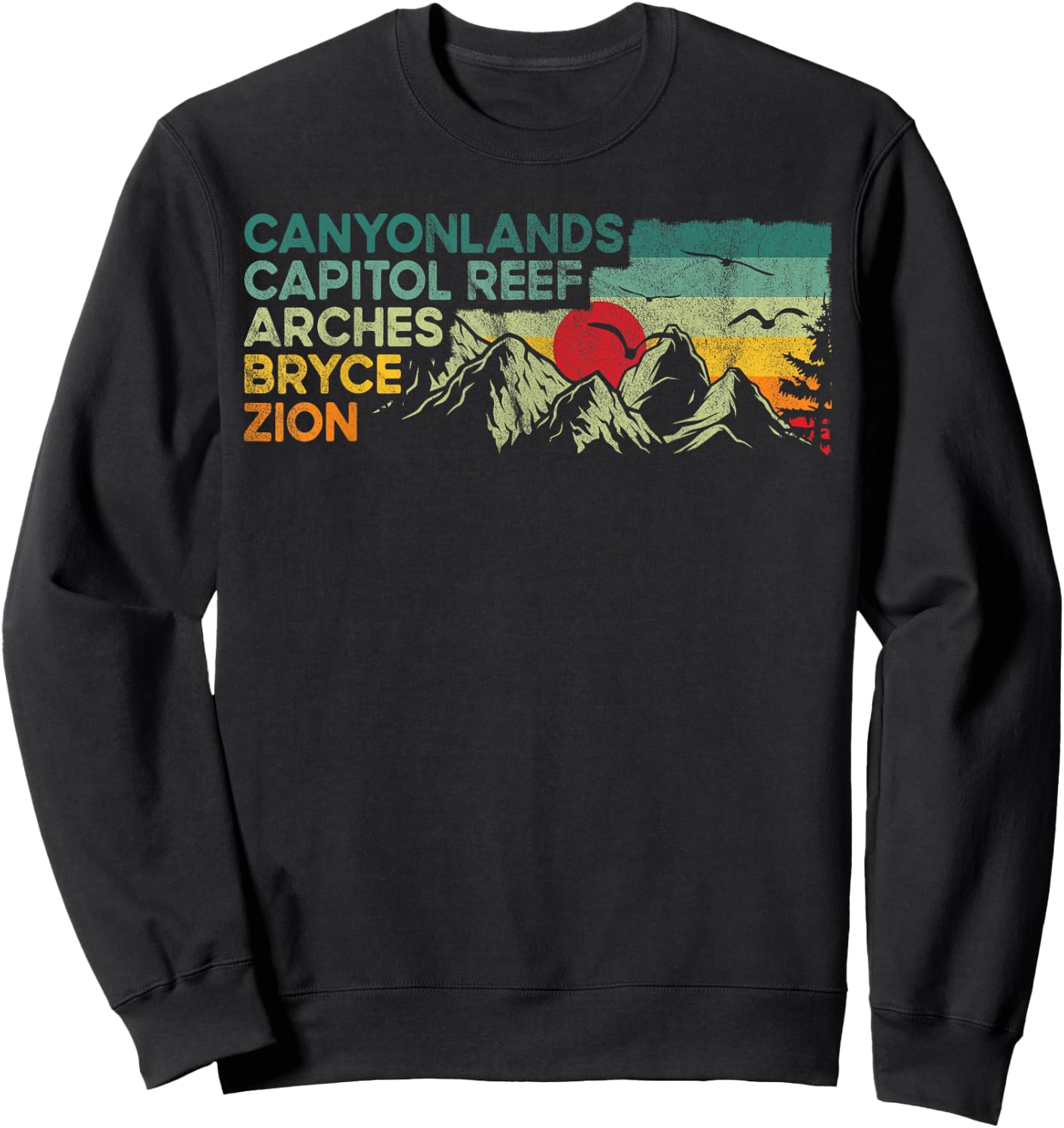 Vintage utah national parks Moab utah mighty five souvenir Sweatshirt - Sweatshirt | Black