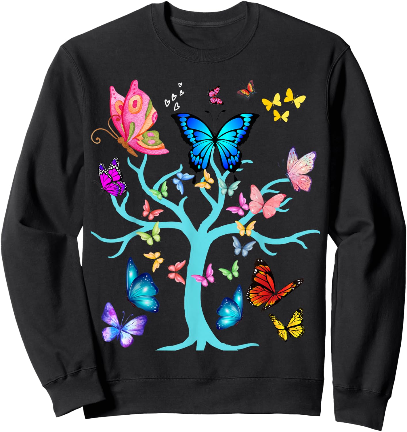 Butterfly Lovers Butterflies Circle Around The Tree Design Sweatshirt - Sweatshirt | Black