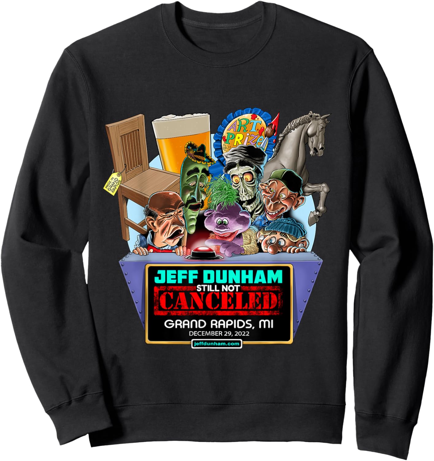Jeff Dunham Grand Rapids, MI (2022) Sweatshirt - Sweatshirt | Black