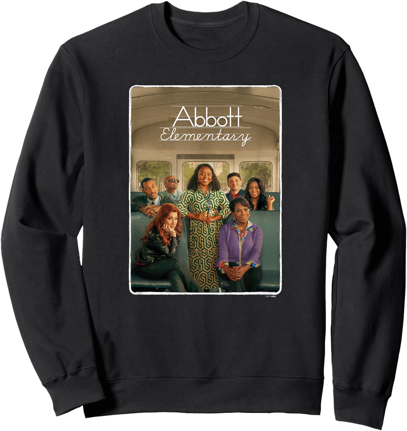 Abbott Elementary Teachers On The Bus Portrait & Logo Sweatshirt - Sweatshirt | Black