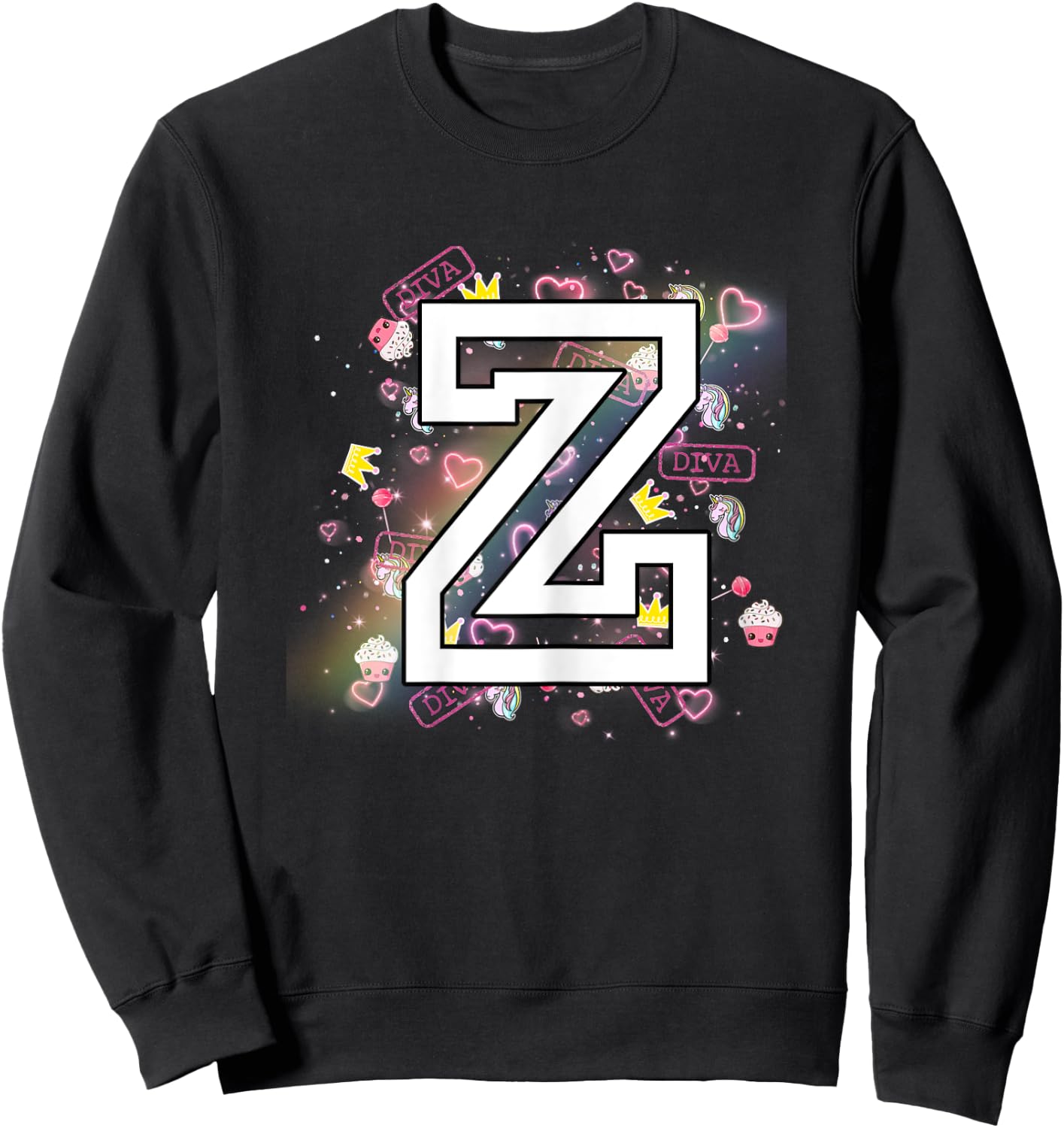 Kids Letter Z Clothing For a Girl Who's Name Starts With Z Sweatshirt - Sweatshirt | Black