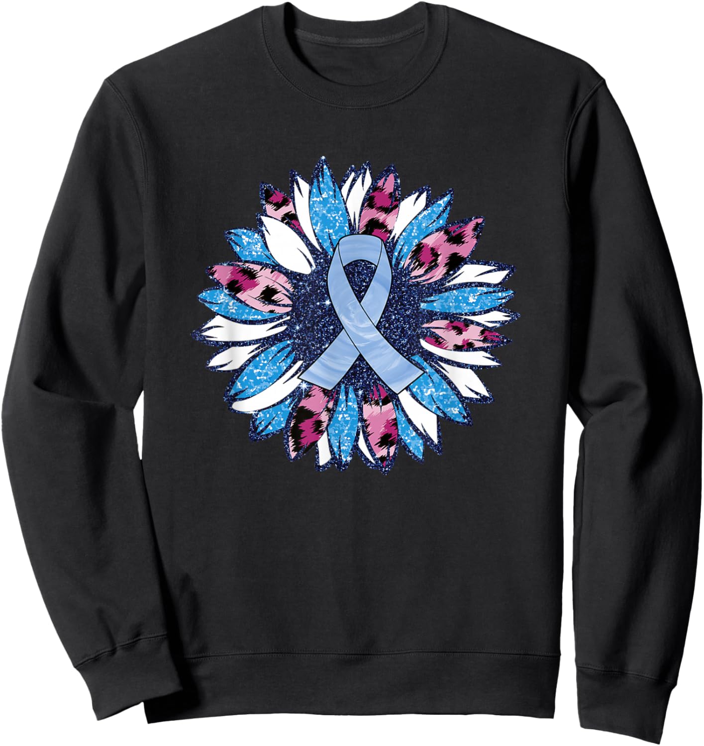 Blue Sunflower Diabetes Awareness Men Women Warrior Sweatshirt - Sweatshirt | Black