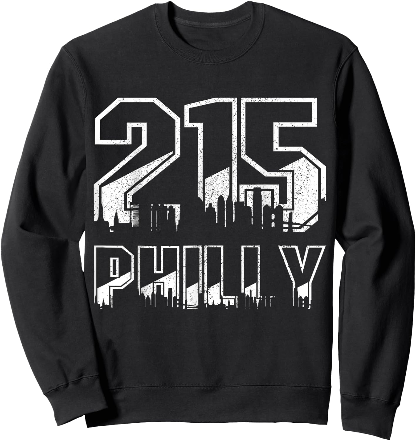 Philadelphia Pennsylvania Philly 215 Area Code Pride Skyline Sweatshirt - Sweatshirt | Black