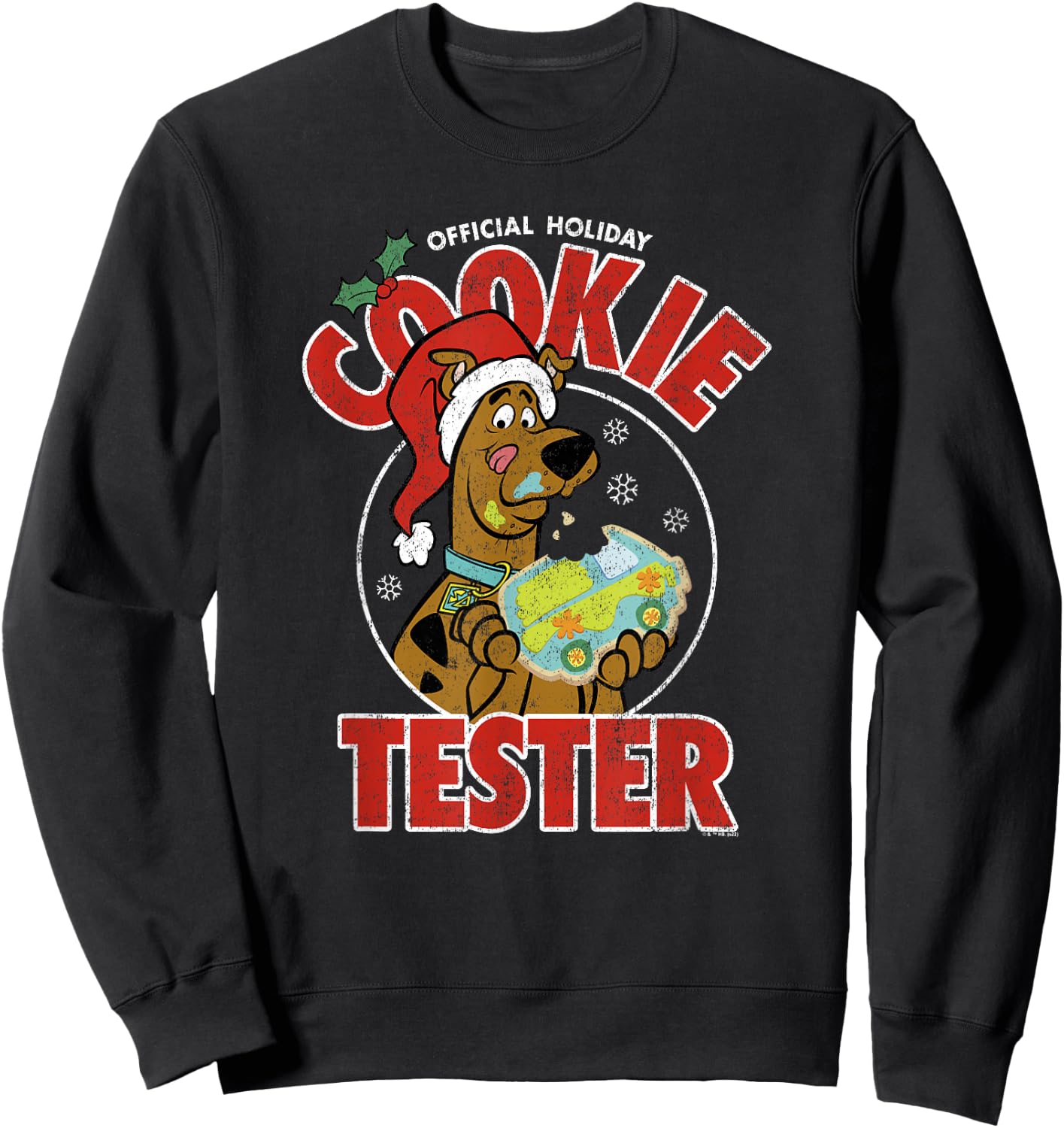 Scooby-Doo -Adults Grey Cartoon Christmas Graphic Sweatshirt - Sweatshirt | Black