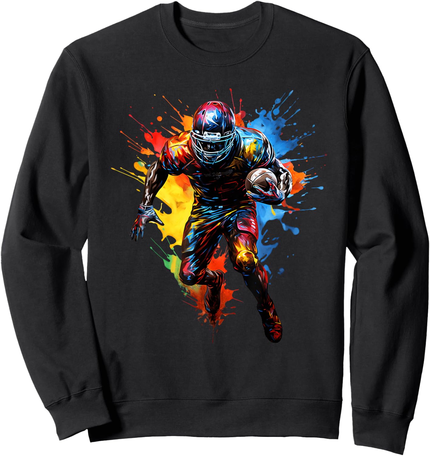 American Football Player Paint Sweatshirt - Sweatshirt | Black