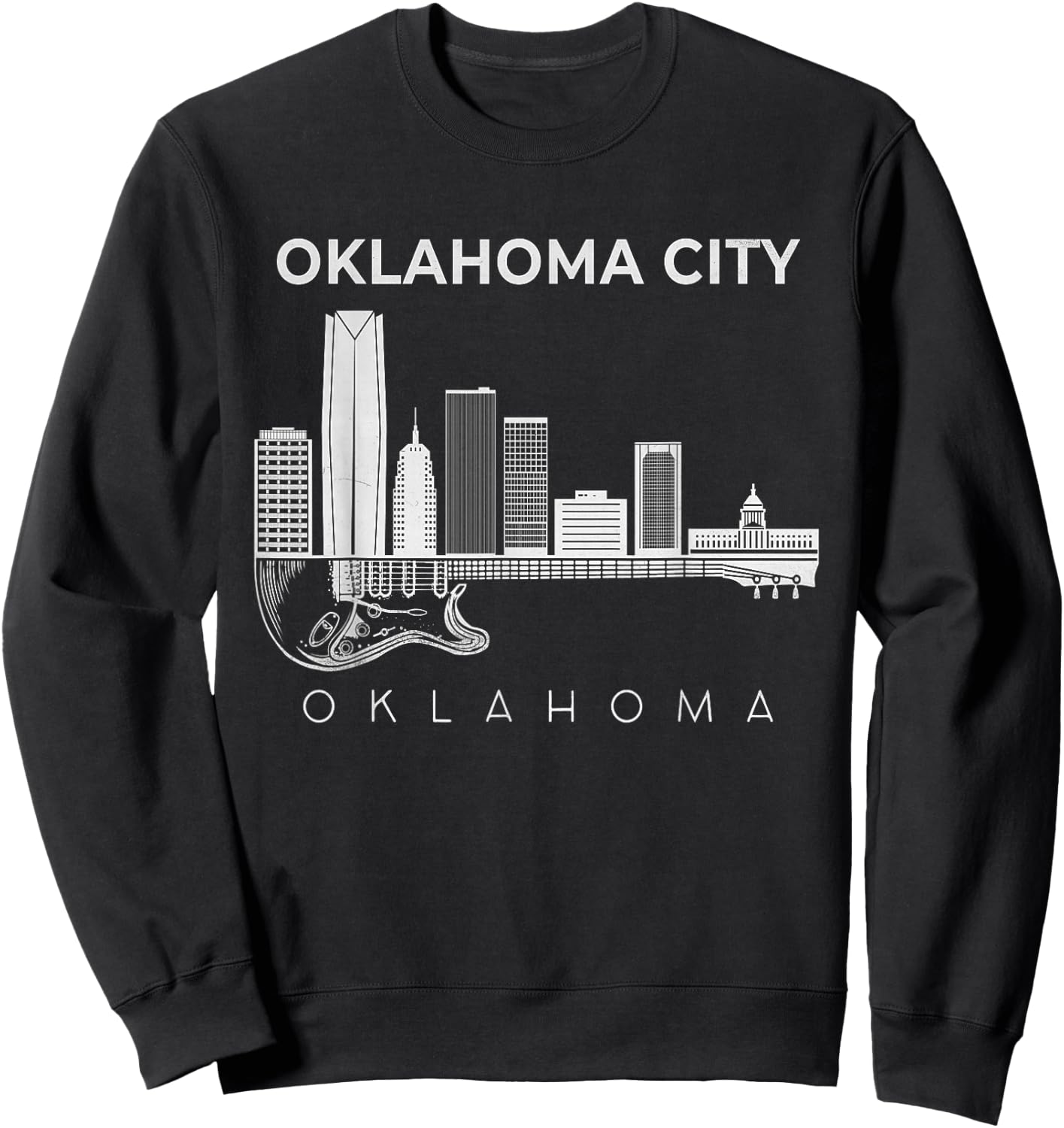 Oklahoma Souvenir Men Music Guitar Souvenir Oklahoma City Sweatshirt - Sweatshirt | Black