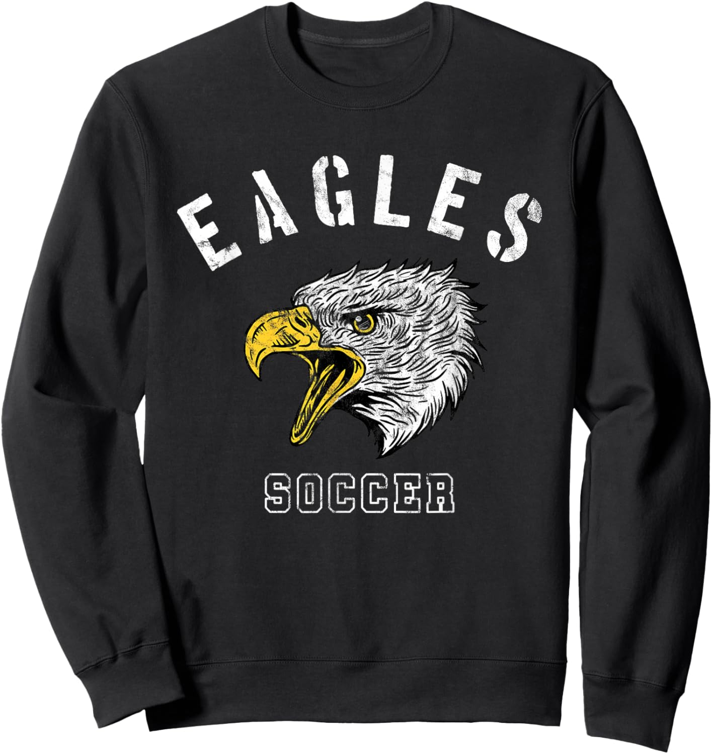 Eagles Soccer School Spirit Team Mascot Game Night Sweatshirt - Sweatshirt | Black