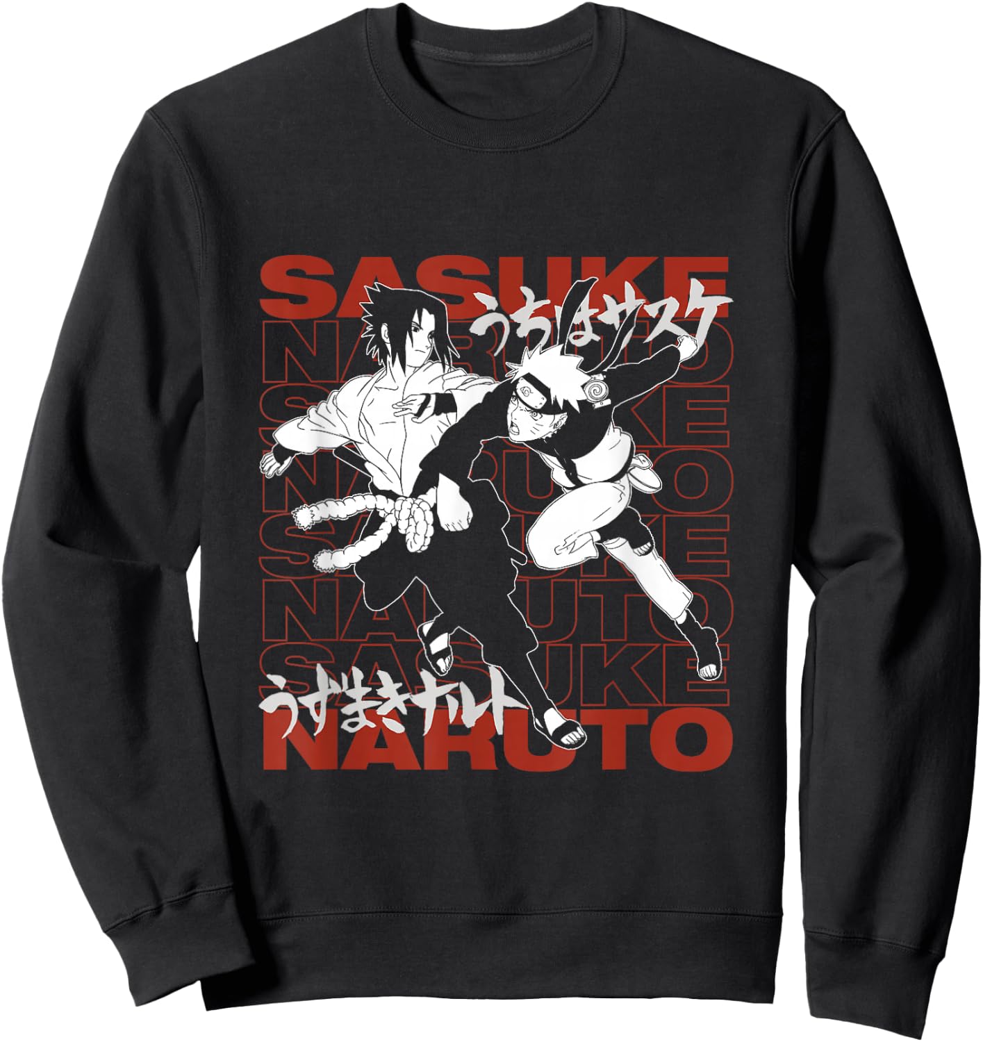 Sasuke Naruto Anime Cartoon Characters Sweatshirt - Sweatshirt | Black
