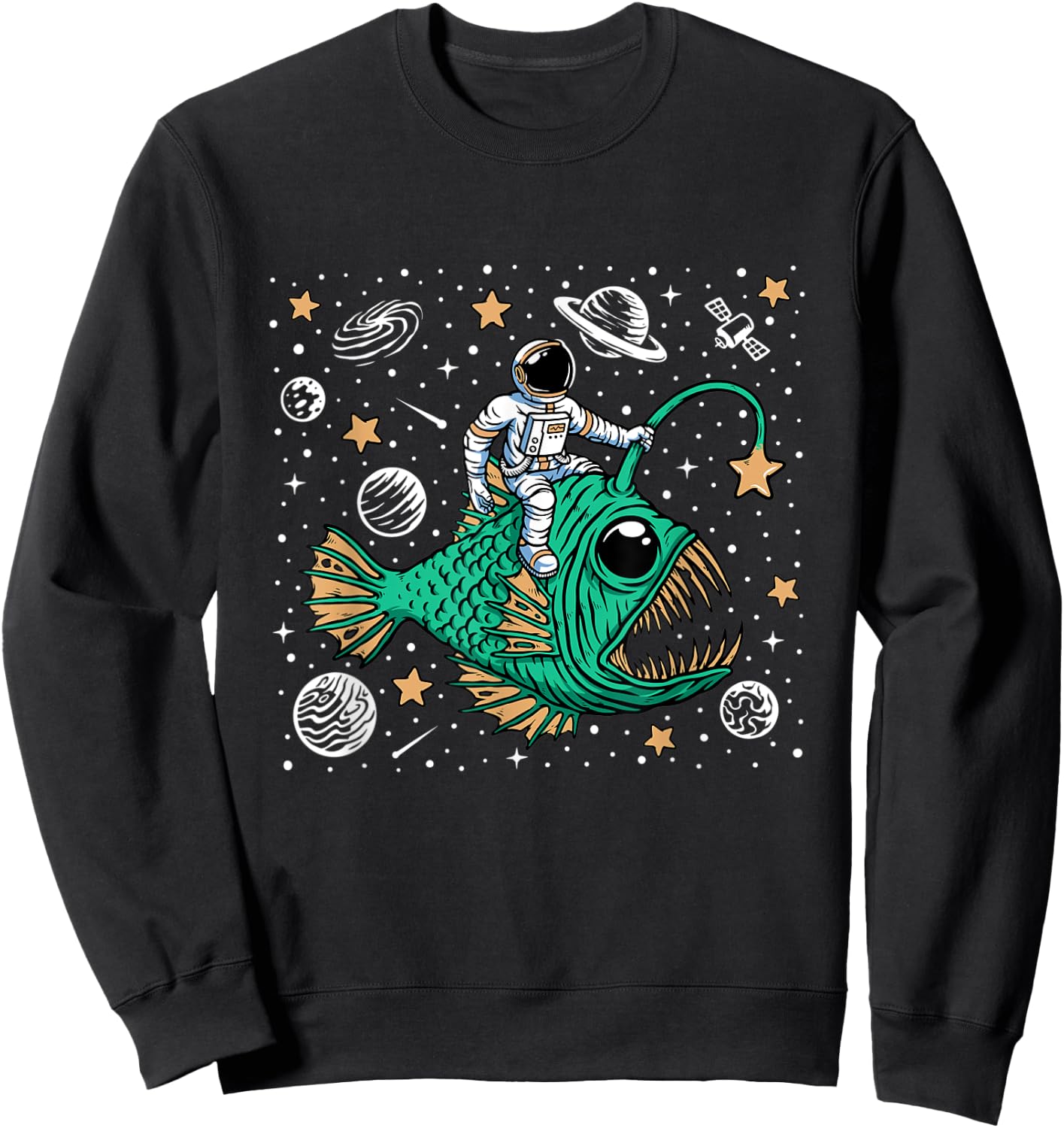 deep sea fish Astronaut party outfit Spaceman Sweatshirt - Sweatshirt | Black