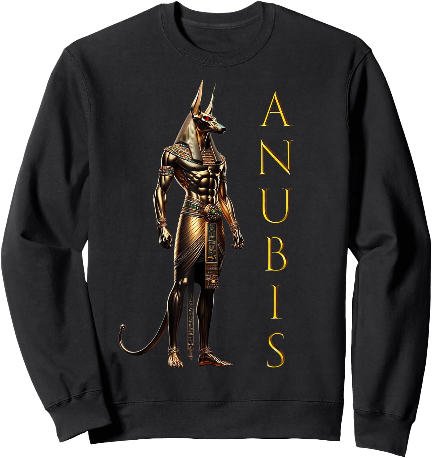 Anubis Egyptian God King Pharaoh Mythology Afterlife Design Sweatshirt - Sweatshirt | Black