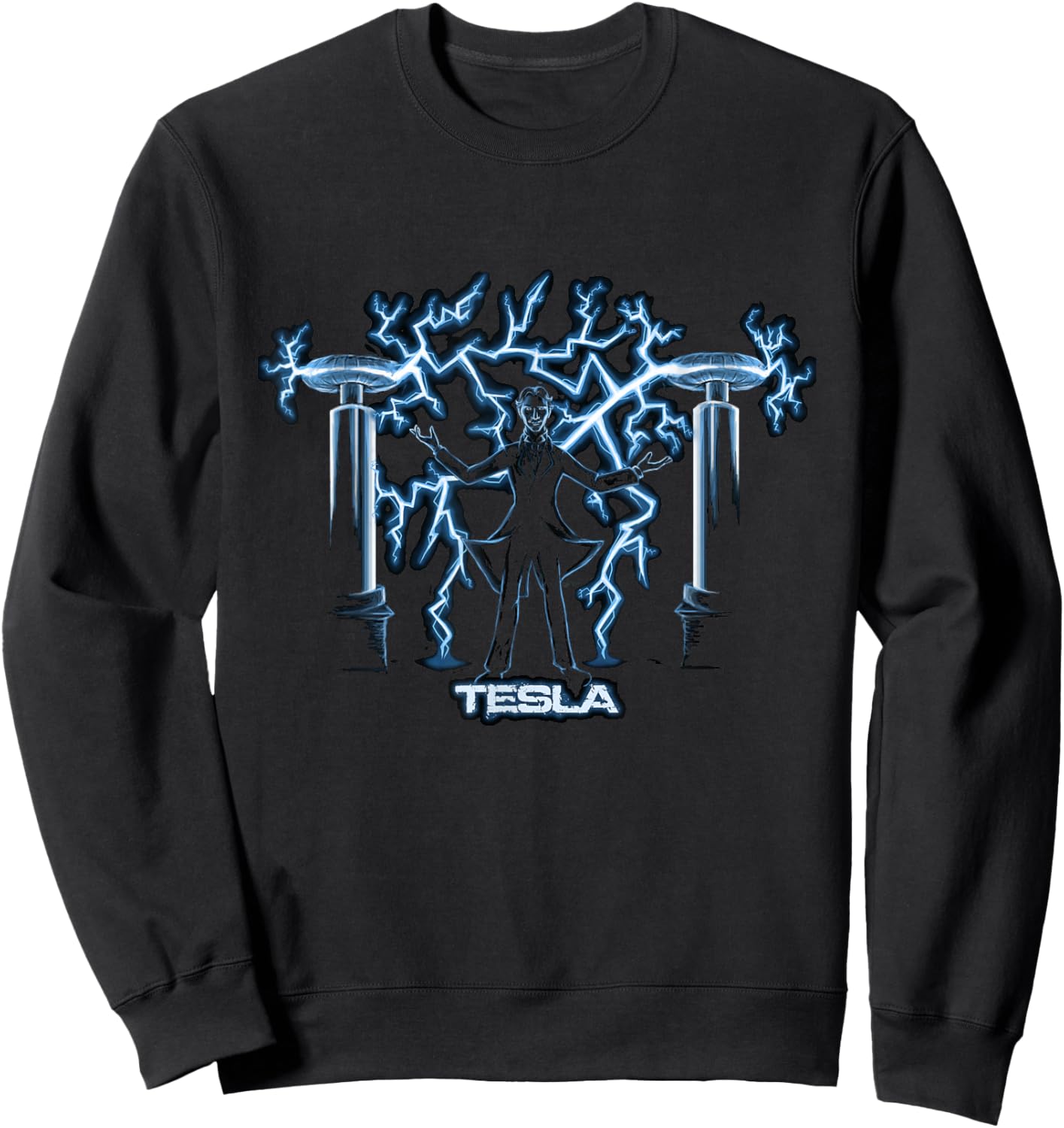 Nikola Tesla, Mad Scientist | Science Engineering Sweatshirt - Sweatshirt | Black