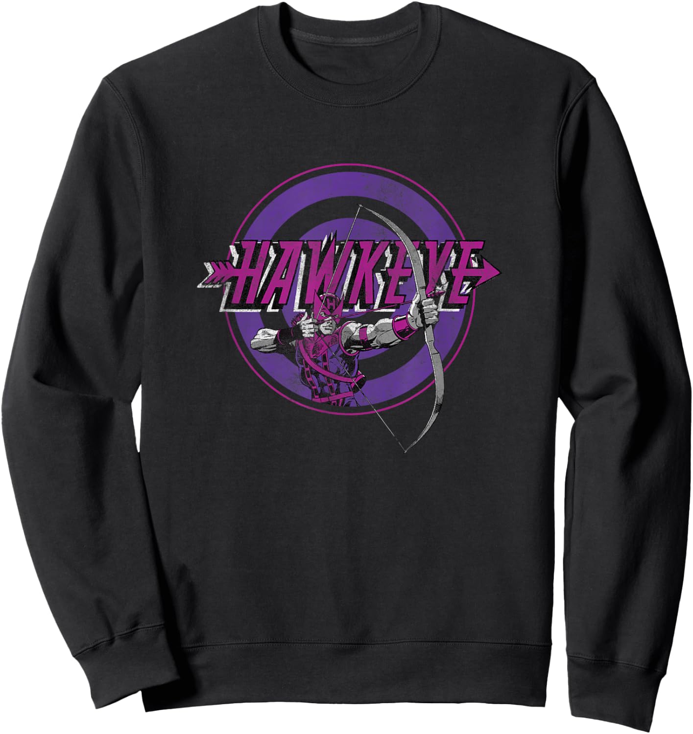 Marvel Comics Retro Classic Hawkeye Bullseye Portrait Sweatshirt - Sweatshirt | Black