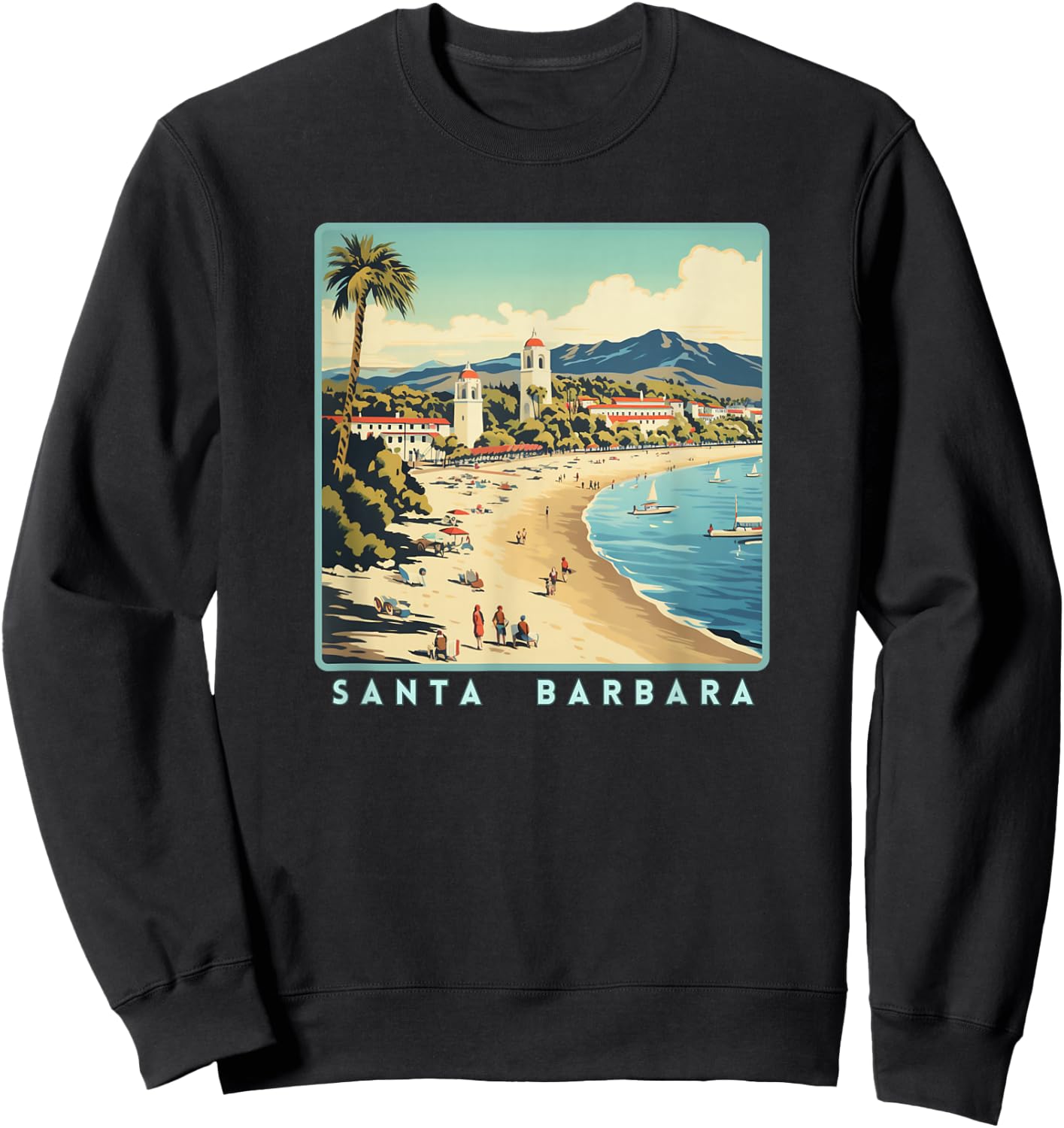 Retro Santa Barbara Sweatshirt - Sweatshirt | Black