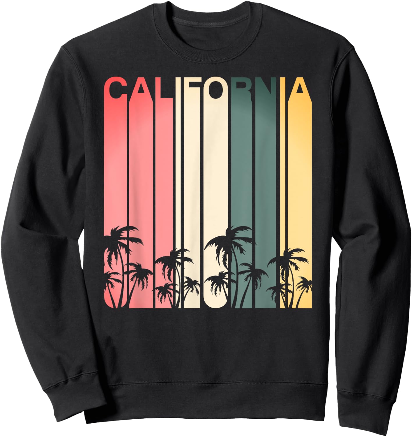 Retro California Surf Vintage Beach San Diego Orange County Sweatshirt - Sweatshirt | Black