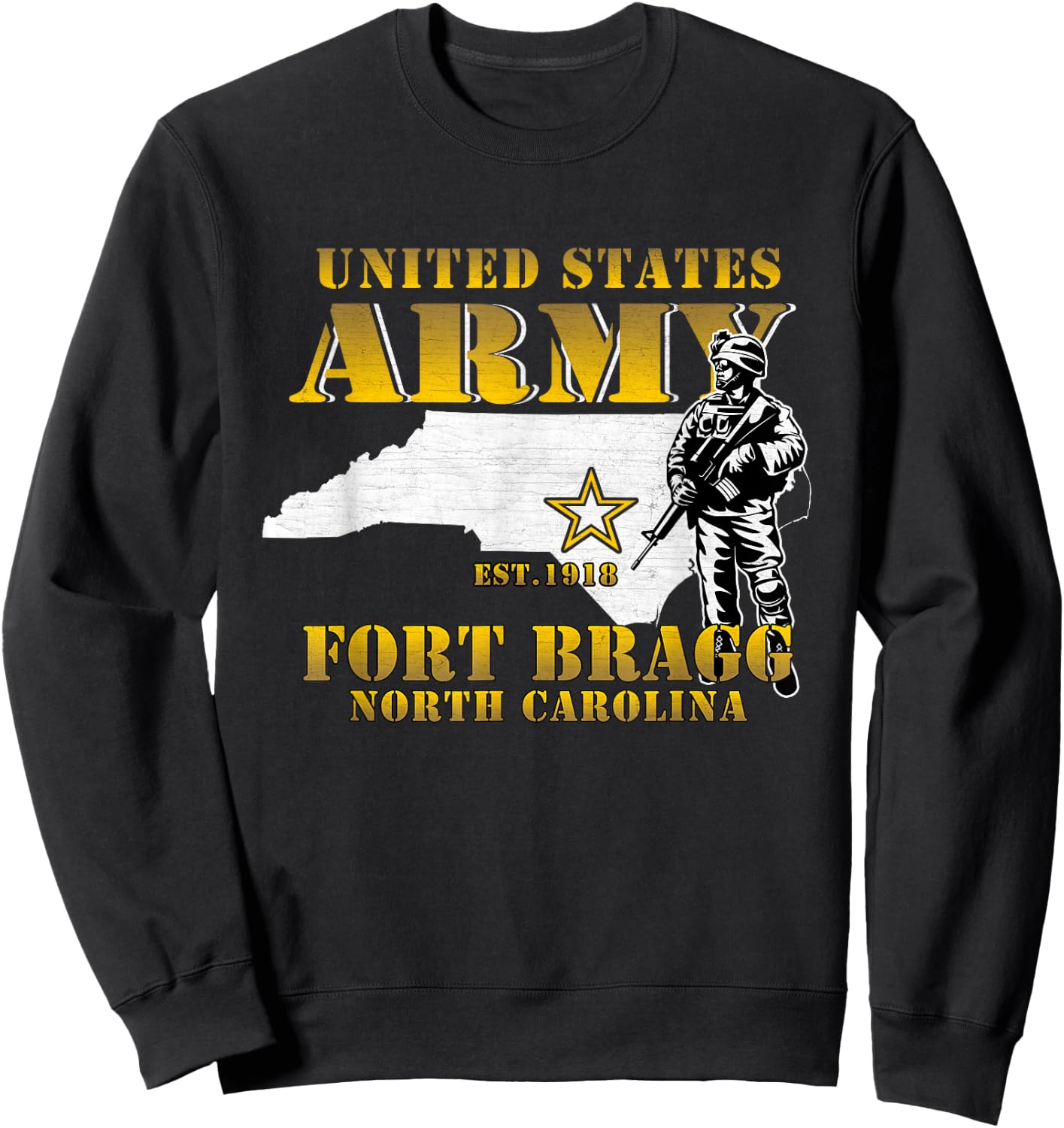 Fort Bragg North Carolina Nc Army Base Army Basic Training Sweatshirt - Sweatshirt | Black