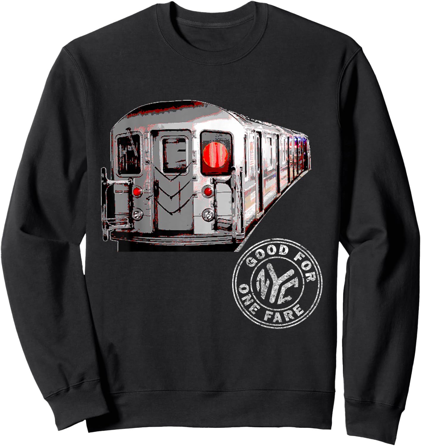 NYC Subway Train Car Retro New York City Subway Token Sweatshirt - Sweatshirt | Black