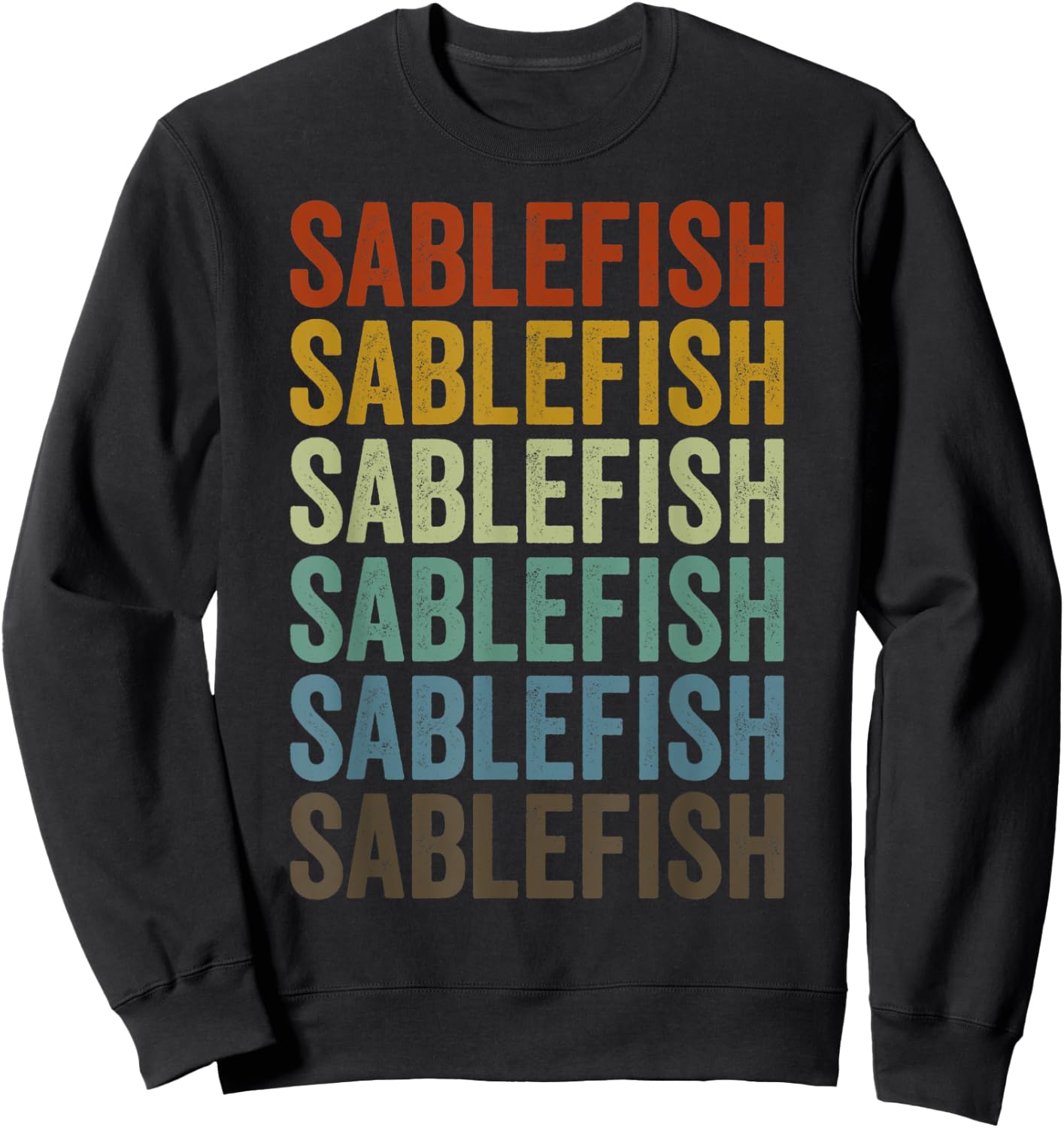 Sablefish Fish Retro Sweatshirt - Sweatshirt | Black