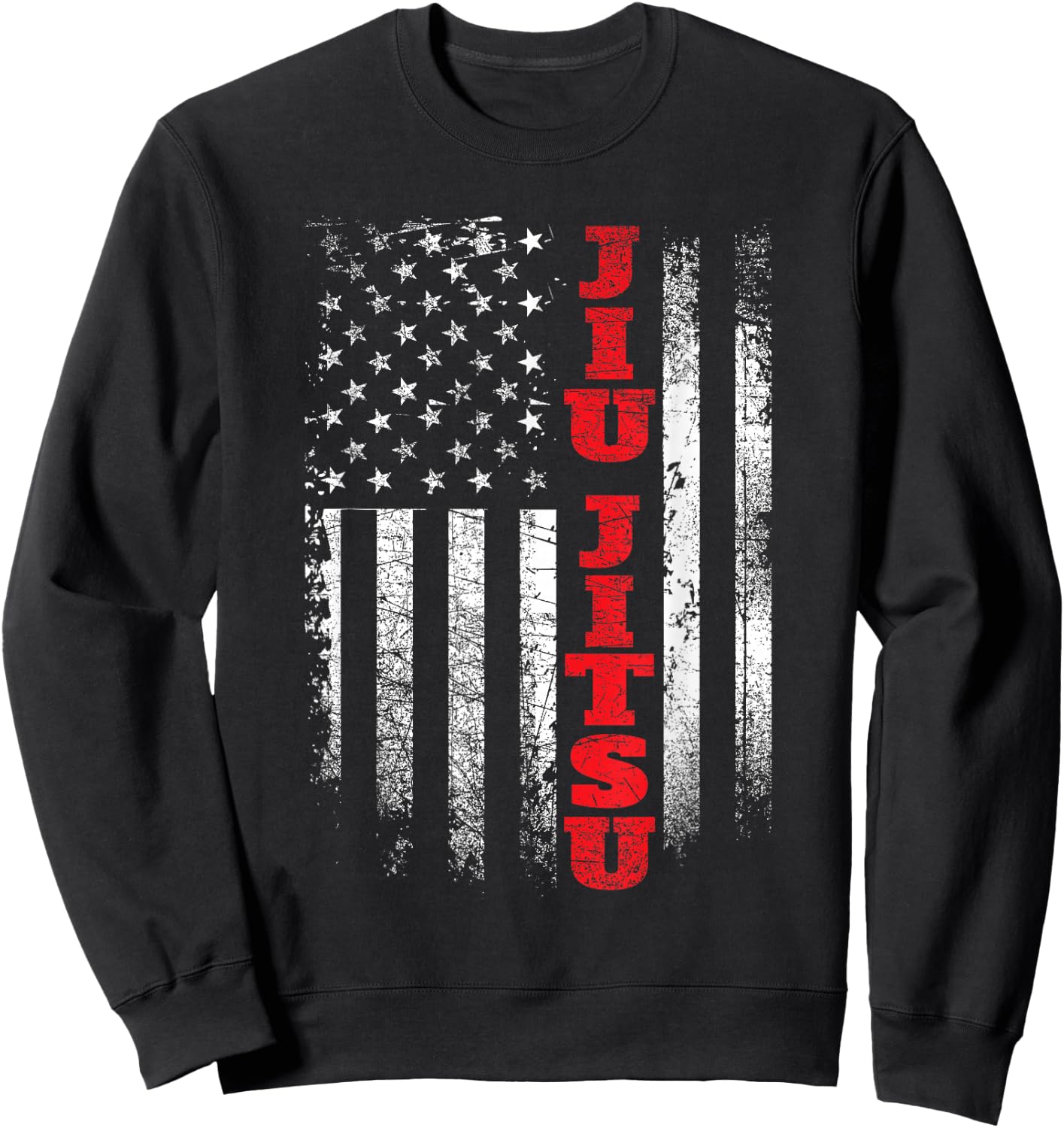 Jiu Jitsu - USA American Flag Martial Arts Ground Fighting Sweatshirt - Sweatshirt | Black