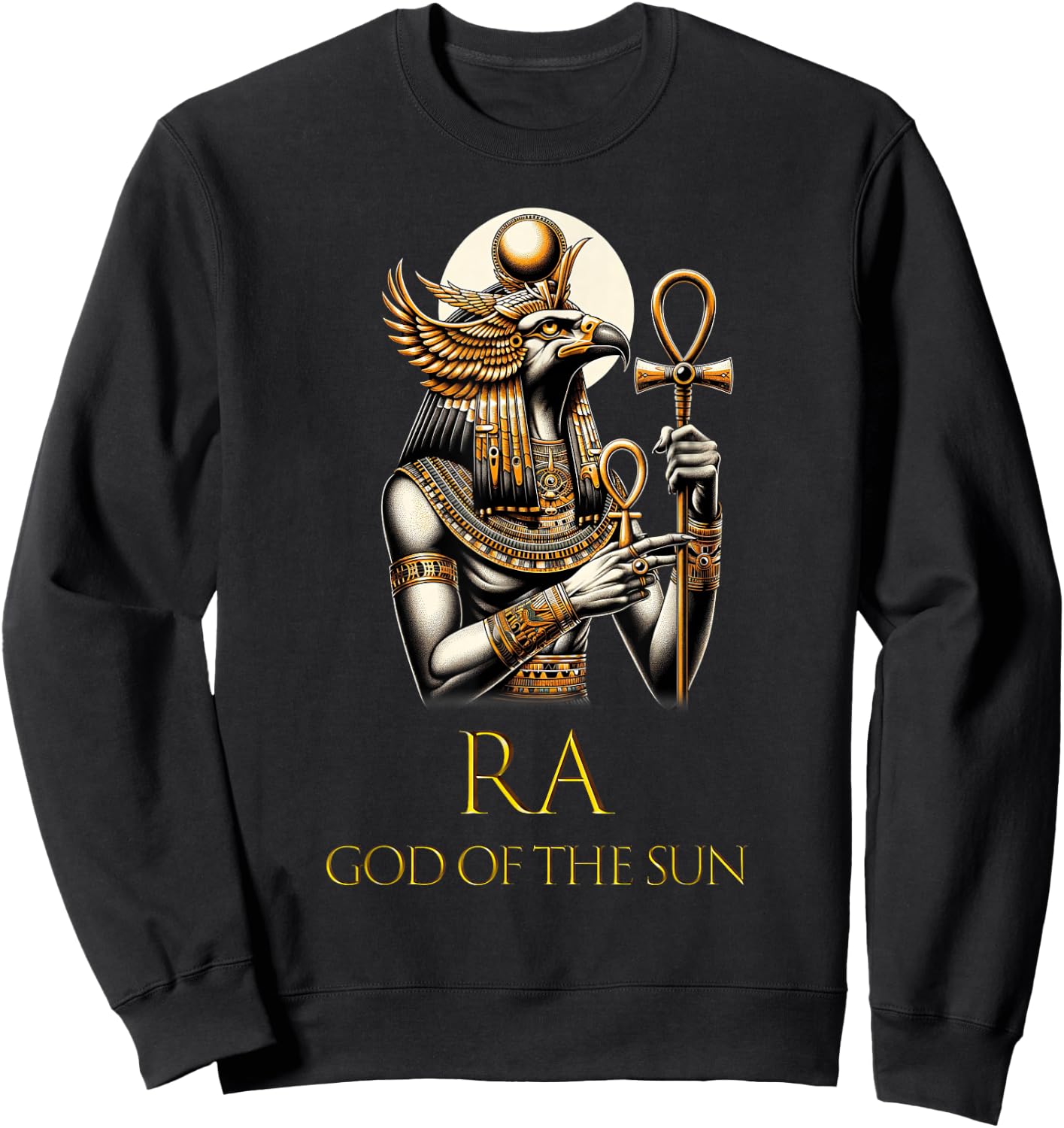 Ancient Egyptian God Pharaoh King Ra God of the Sun Sweatshirt - Sweatshirt | Black