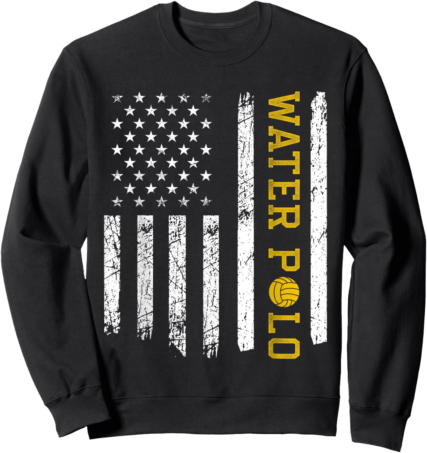 Vintage American USA Flag Water Polo Sweatshirt - Sweatshirt | Black