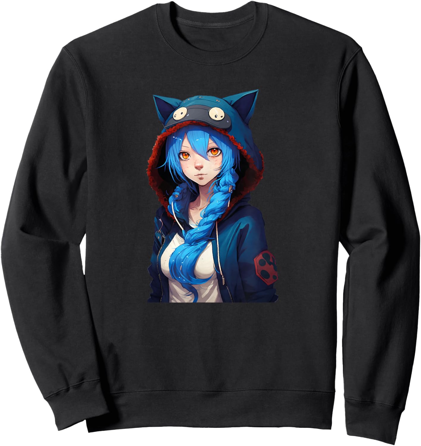 Anime Girl Waifu Japanese Aesthetic Kawaii Otaku Sweatshirt - Sweatshirt | Black