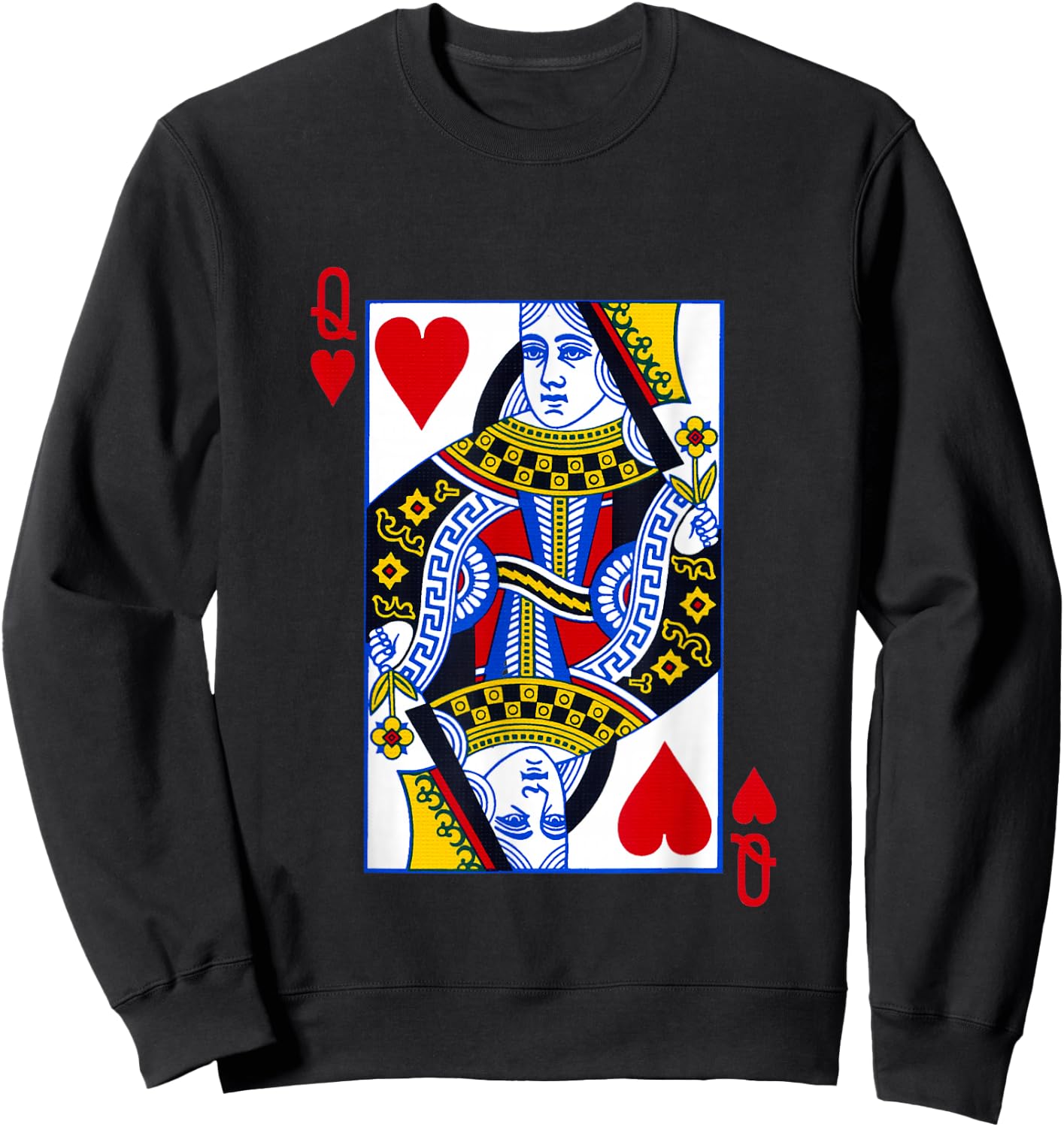 Queen of Hearts Feminist Shirt Playing Cards Sweatshirt - Sweatshirt | Black