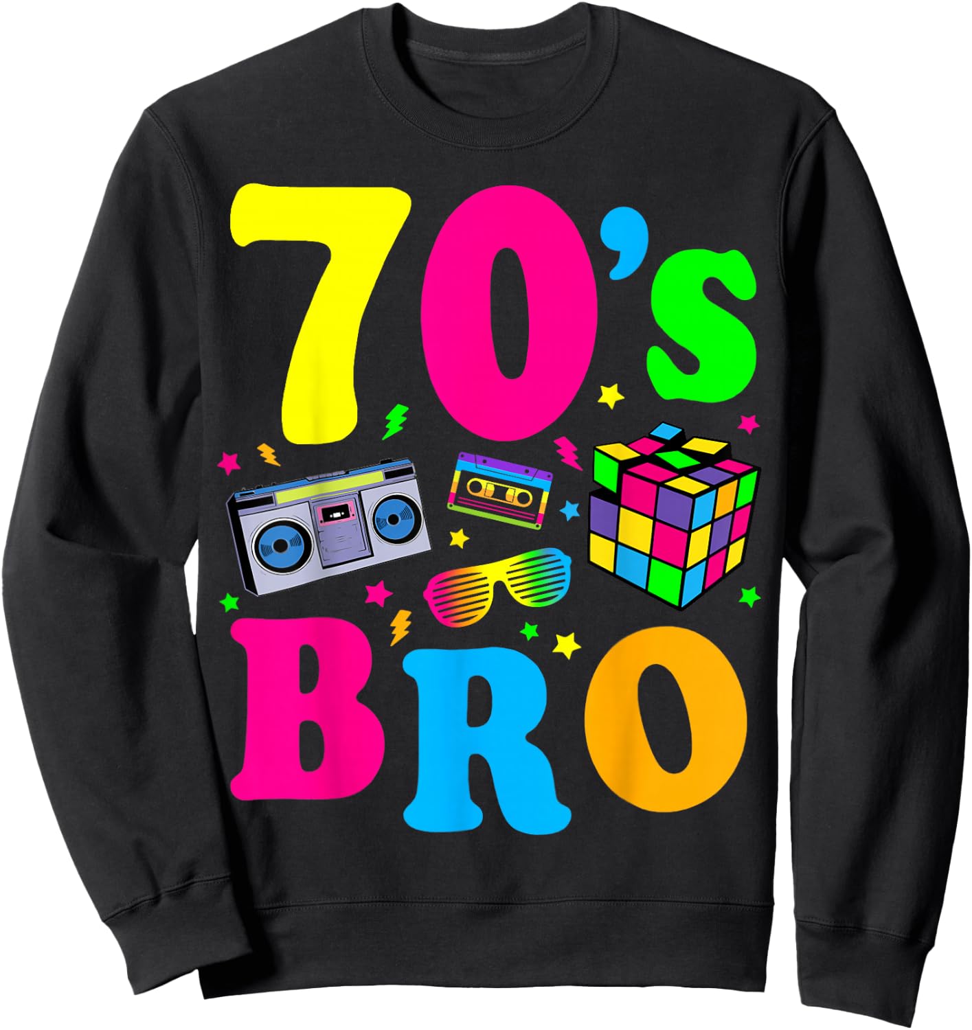 This Is My 70-s Bro Costume 60's 70's Party Sweatshirt - Sweatshirt | Black
