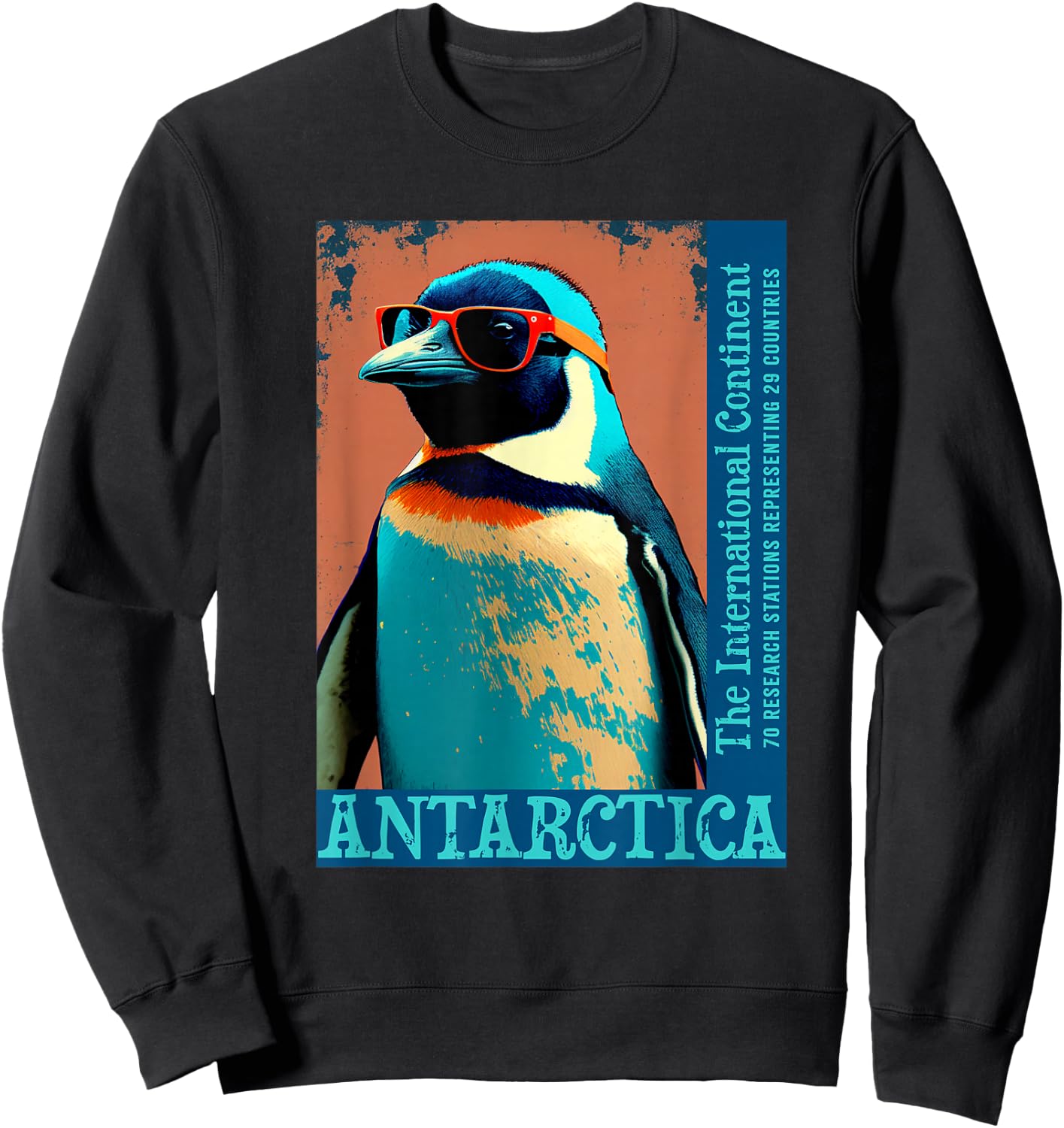 Antarctica Funny Penguin Apparel and Decor Cute Cool Penguin Antarctic Research Souvenir - -Adults - Black - Short Sleeve - Classic Fit - Small Sweatshirt - Sweatshirt | Black