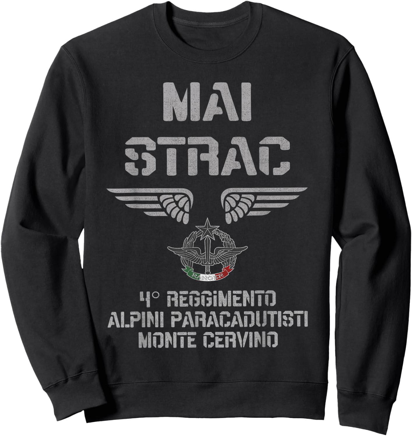 Italian Special Force Alpini Paratroopers Monte Cervino Sweatshirt - Sweatshirt | Black