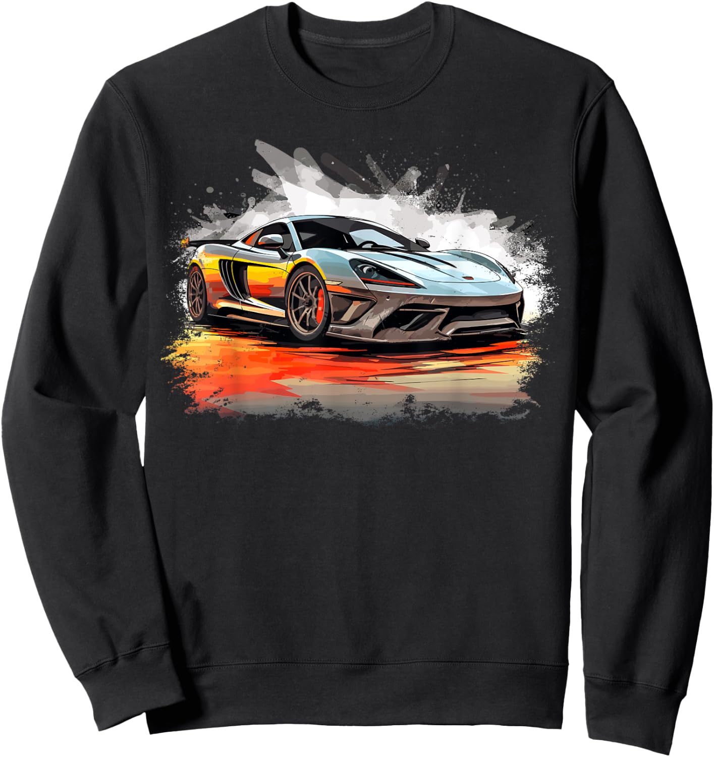 Supercar Exotic Sports Car Concept Hypercar Vintage Graphic Sweatshirt - Sweatshirt | Black