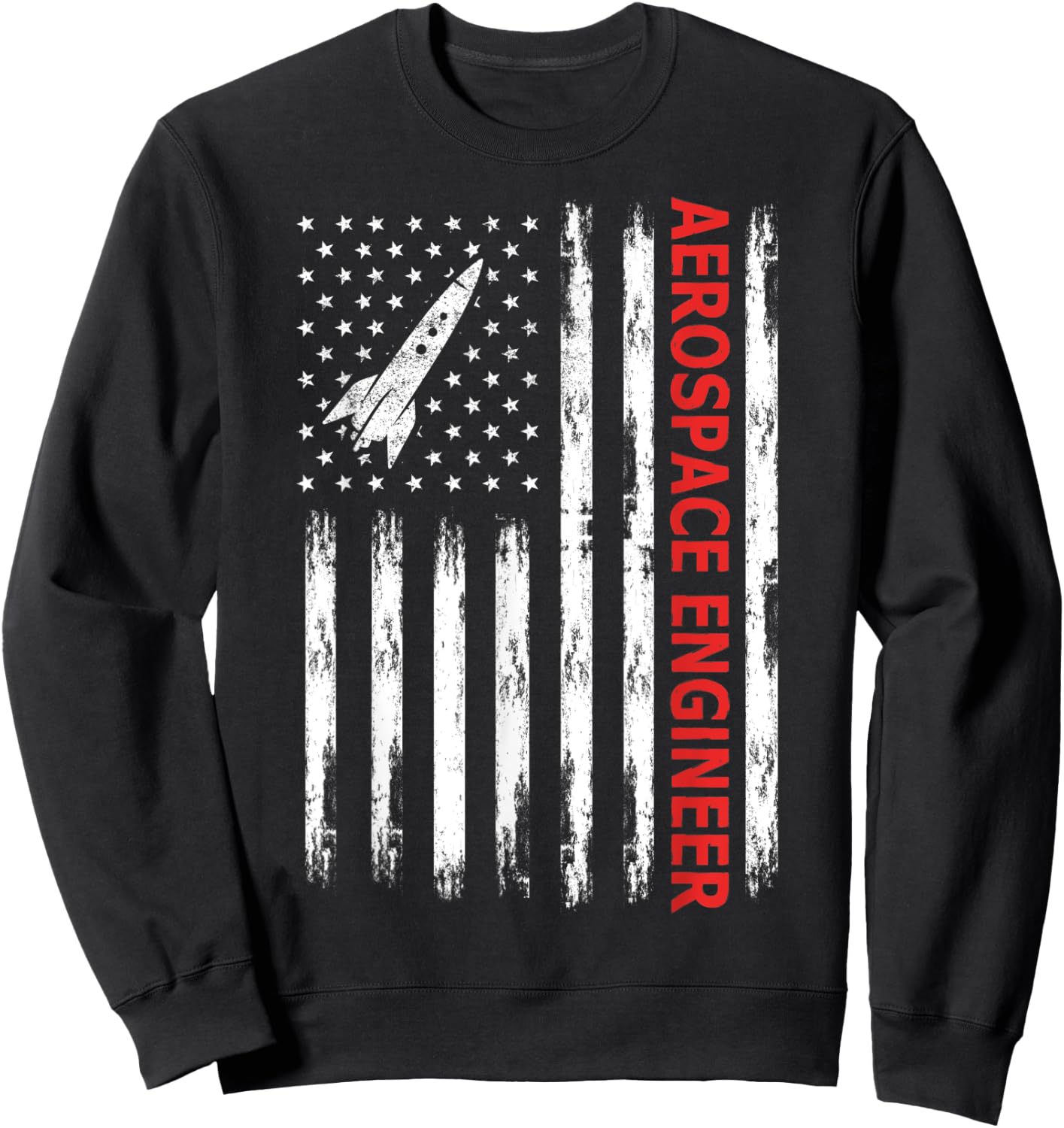 American Aerospace Engineer USA Flag Sweatshirt - Sweatshirt | Black