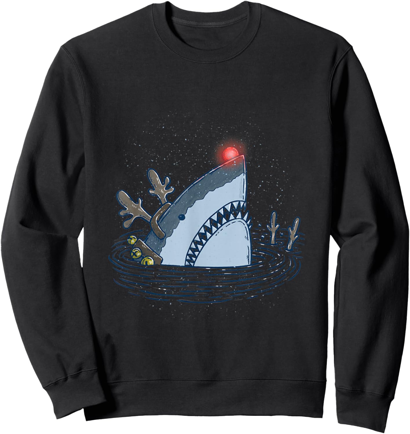 Rudolph the Shark - Funny Christmas Sweatshirt - Sweatshirt | Black