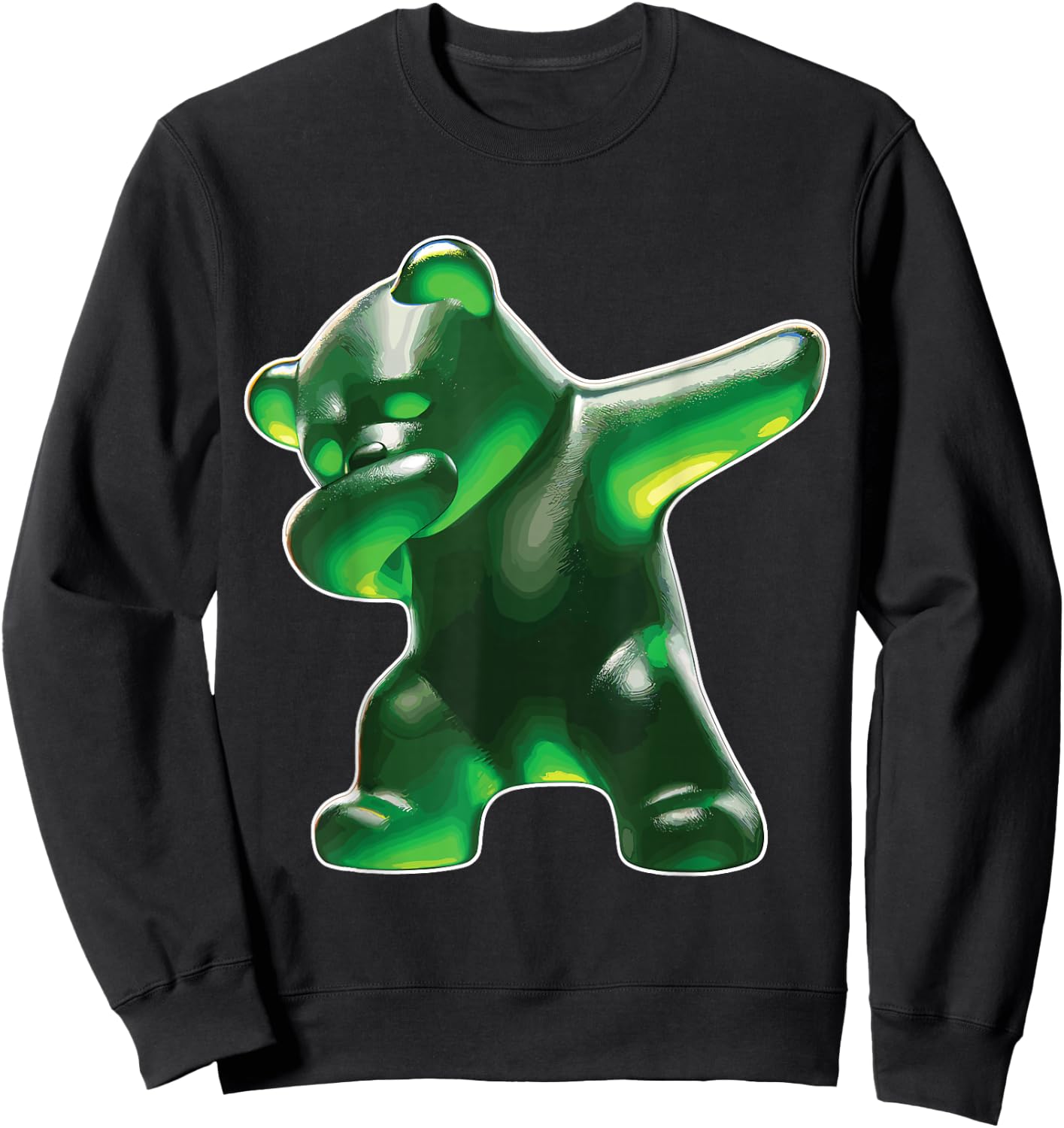 Gummy Bear, Green Gummy Bear, Dabbing Gummy Bear Sweatshirt - Sweatshirt | Black