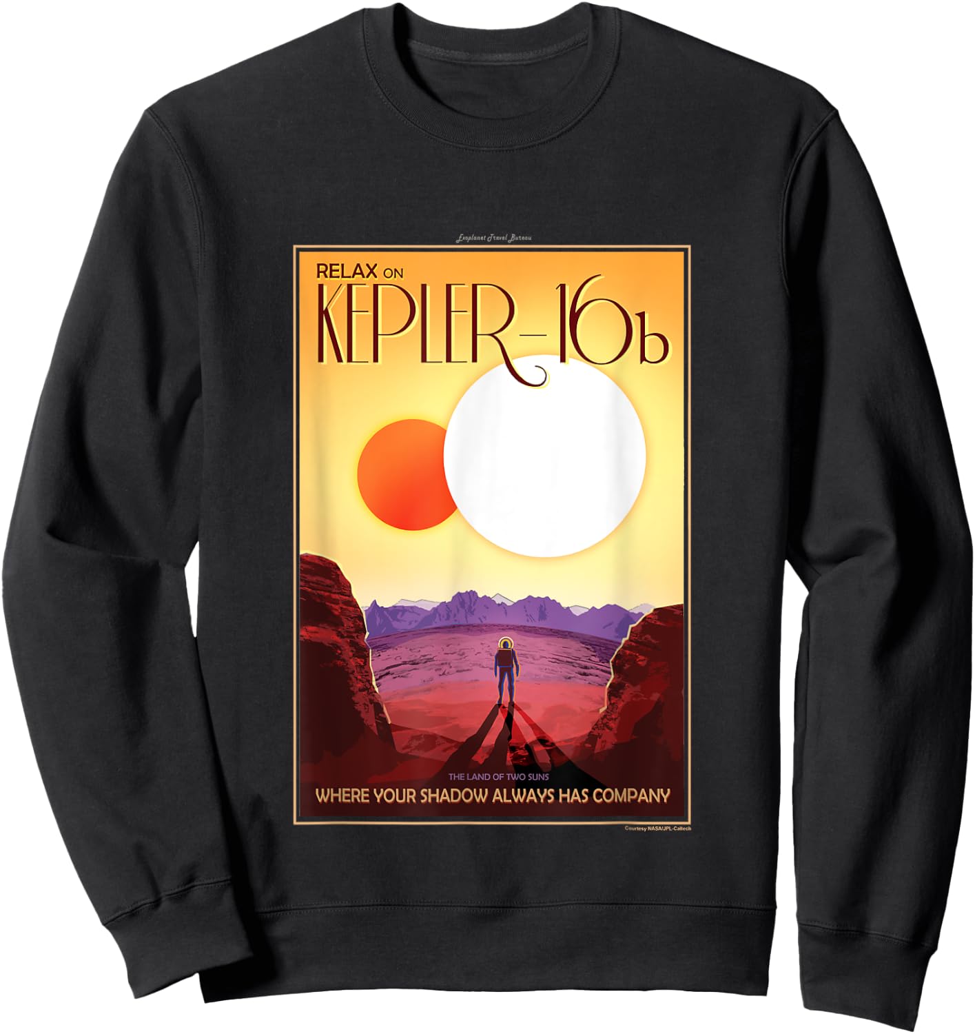 NASA Kepler 16b Interplanetary Travel Poster Sweatshirt - Sweatshirt | Black
