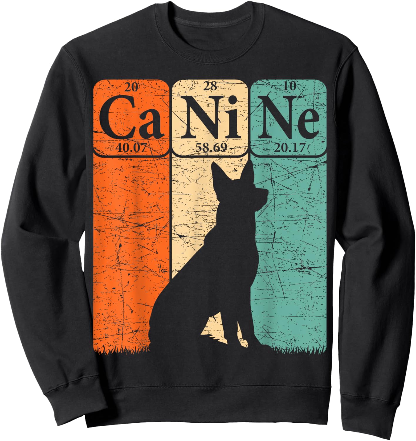 Canine Dog Periodic Table Elements Dog Lover Cynologist Sweatshirt - Sweatshirt | Black