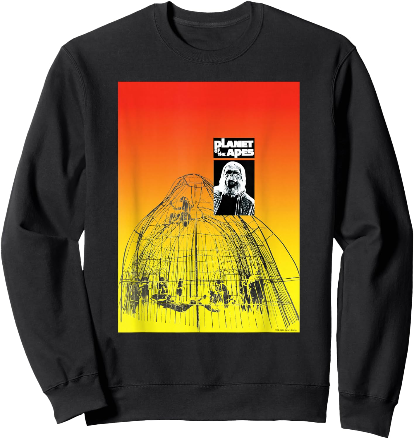 Planet of the Apes 1968 Dr Zaius and Cage Vintage Poster Art , Small Sweatshirt - Sweatshirt | Black