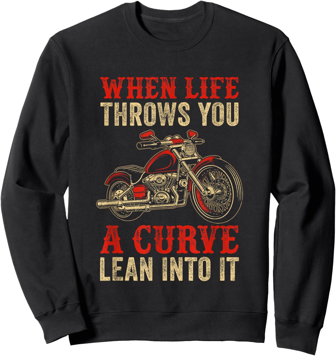 Funny Motorcycle Racer Design Women Motorcycle Lover Sweatshirt - Sweatshirt | Black