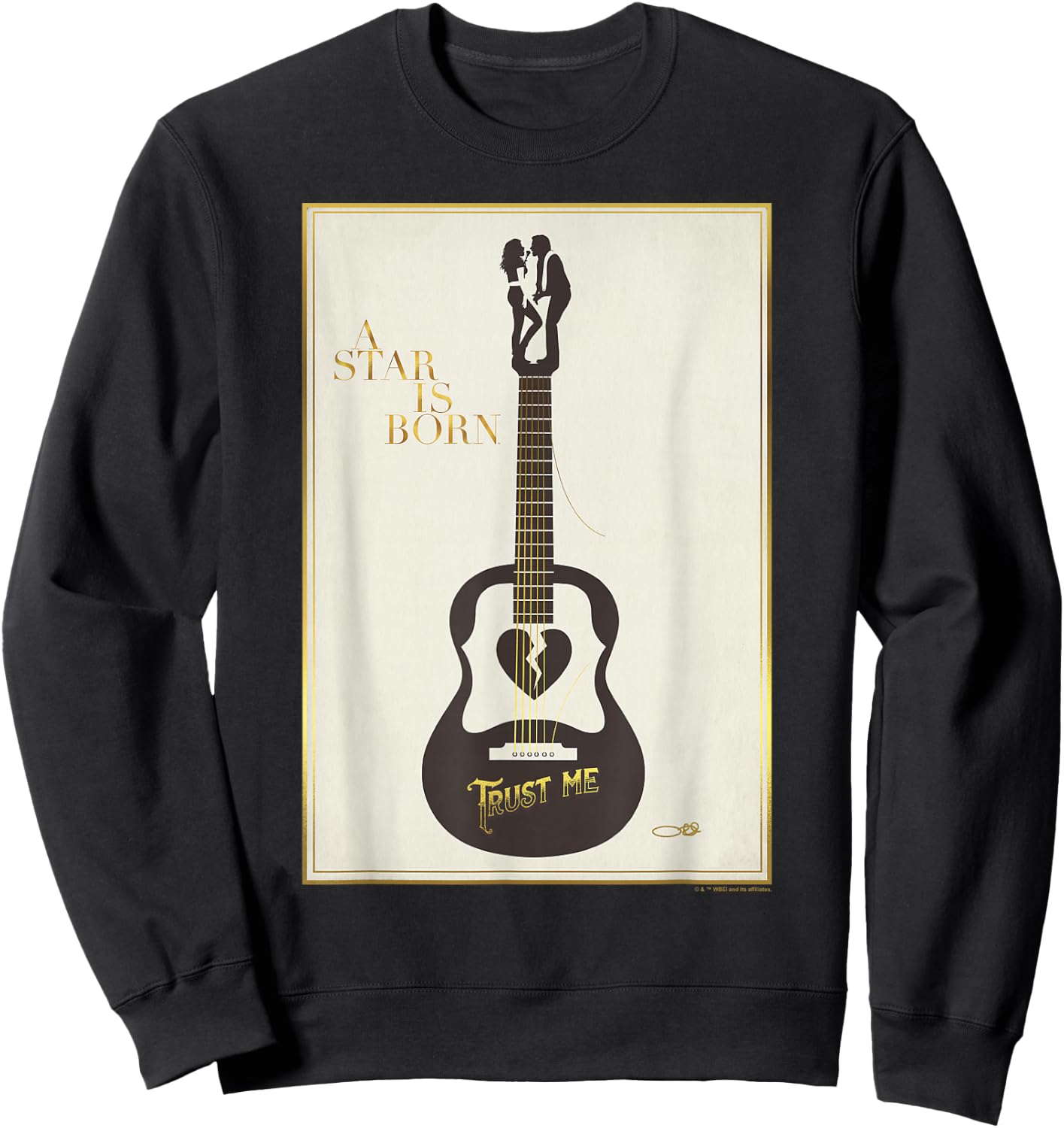 WB100 A Star Is Born Trust Me Guitar Silhouette Movie Logo Sweatshirt - Sweatshirt | Black