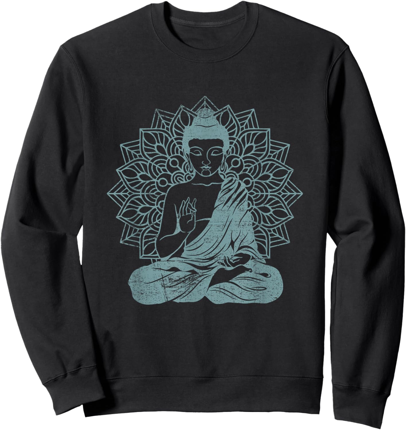 Buddha Blue Buddhism Zen Buddhist Spiritual Meditation Yoga Sweatshirt - Sweatshirt | Black