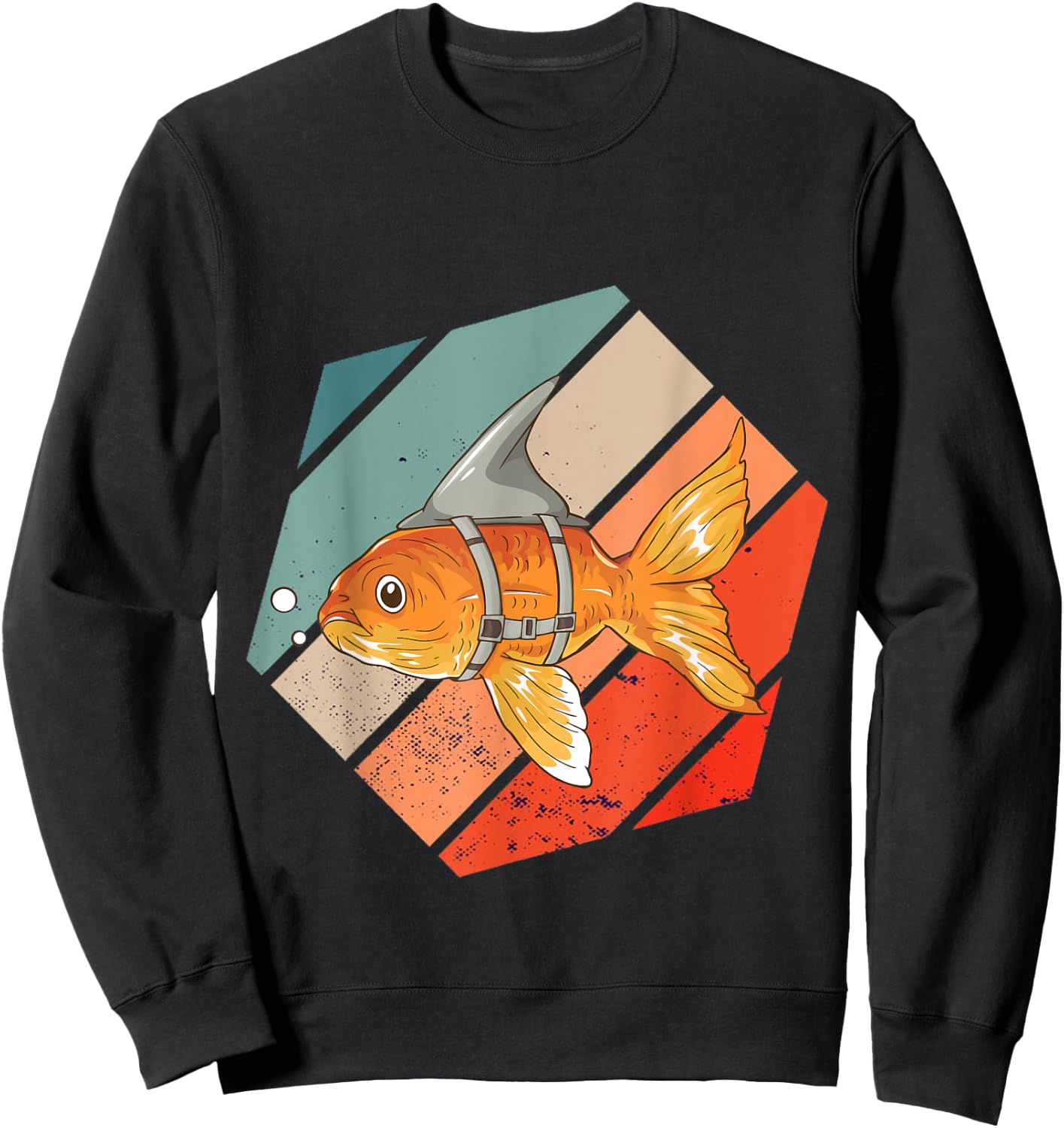 Shark Goldfish Motivational Fish Dream Big Playful Bold Sweatshirt - Sweatshirt | Black