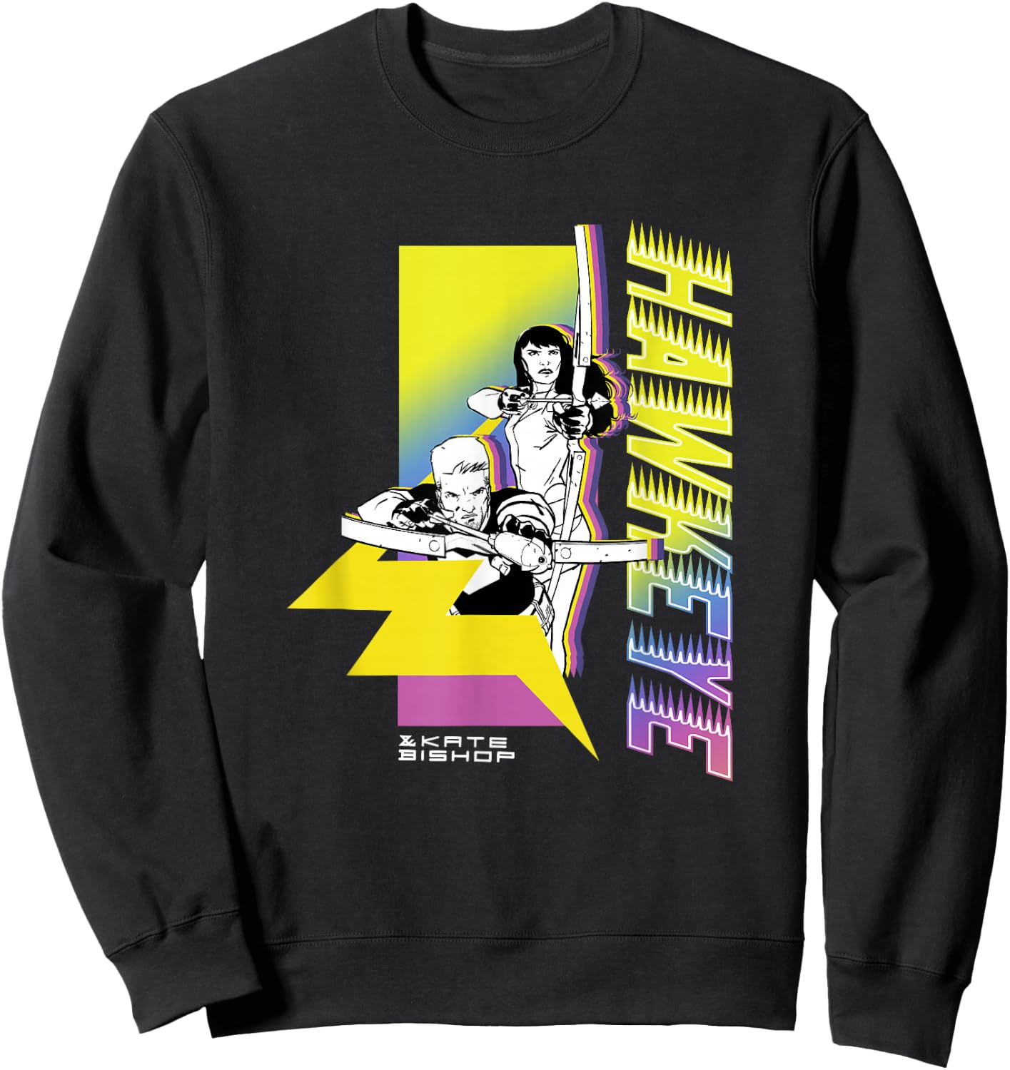 Marvel Comics Retro Classic Hawkeye & Kate Bishop Poster Sweatshirt - Sweatshirt | Black