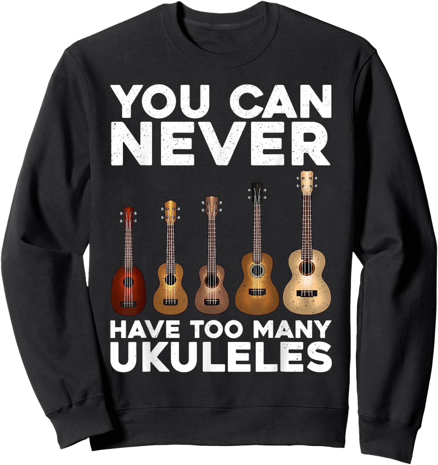 Funny Ukulele Art Women Small Guitar Ukulele Players Sweatshirt - Sweatshirt | Black