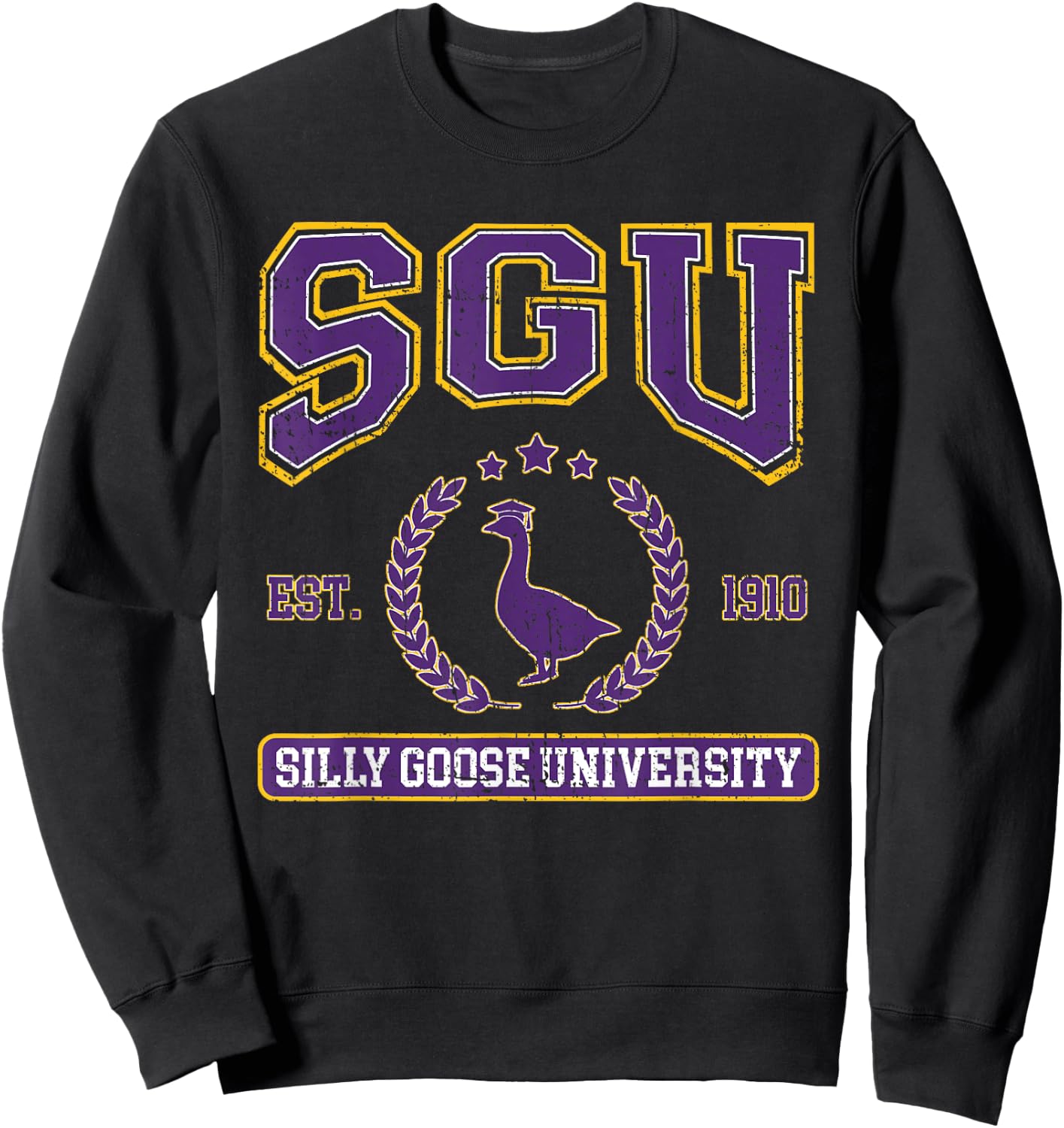 Silly Goose University Funny Silly Goose On The Loose Sweatshirt - Sweatshirt | Black