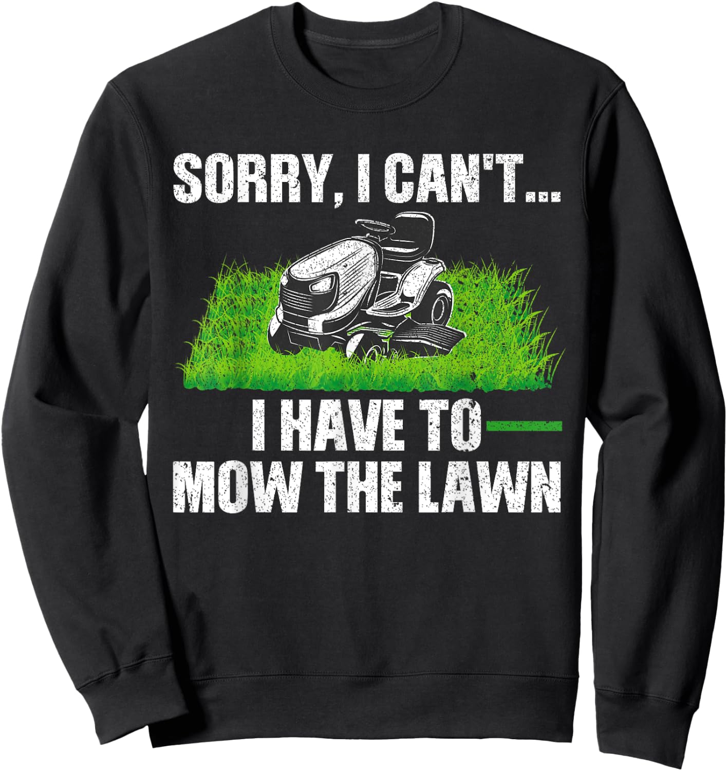 Lawn Mower Gift Landscaper Accessories & Stuff Funny Lawn Mowing Design Women -Adults, -Kids Black Short Sleeve Sweatshirt - Sweatshirt | Black